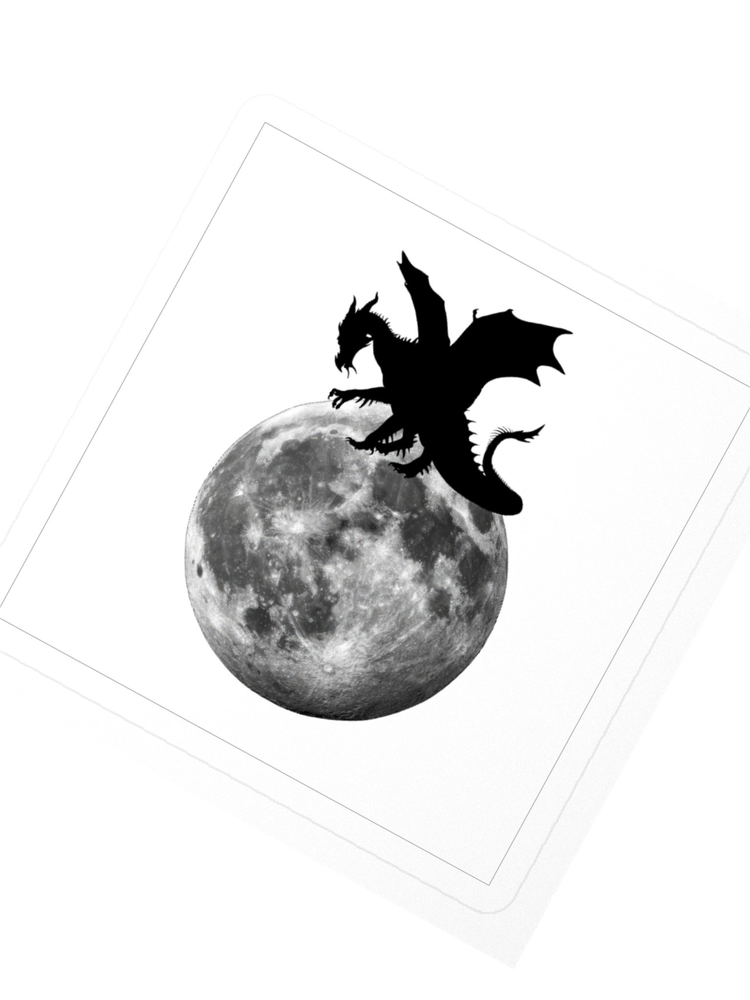 Moon Guardian Dragon Sticker — Detailed Full Moon with Dragon Silhouette product image (2)