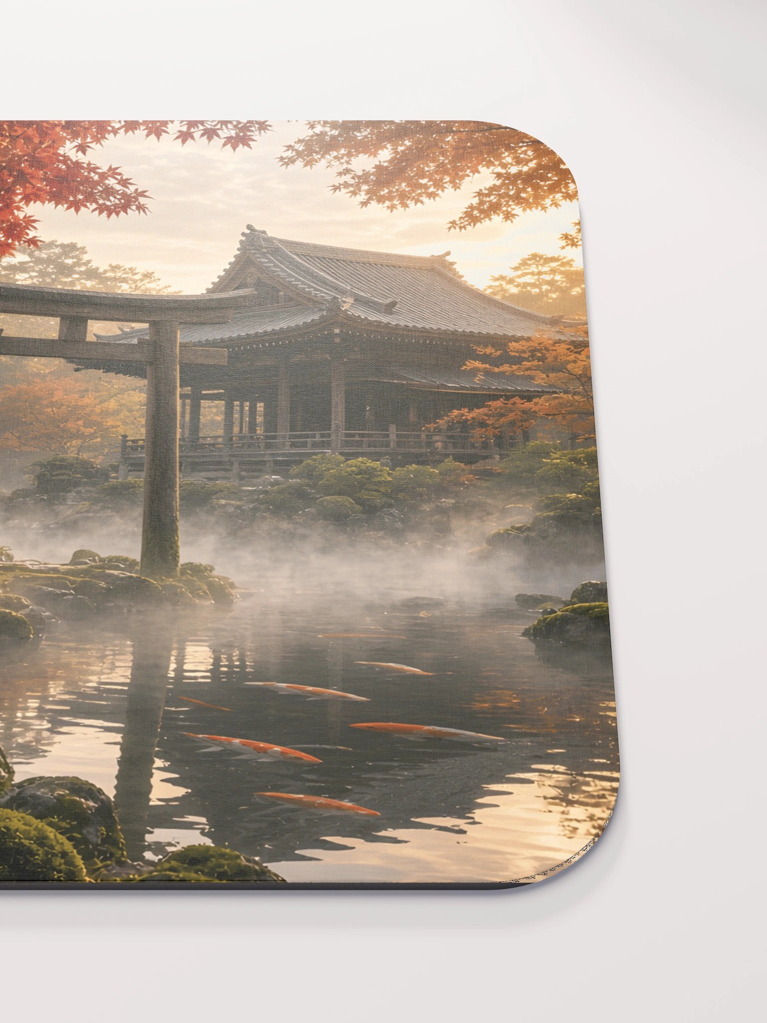 Japanese Torii Gate Autumn Garden Classic Mouse Pad | Aesthetic Asian Landscape Office & Gaming Mousepad product image (5)