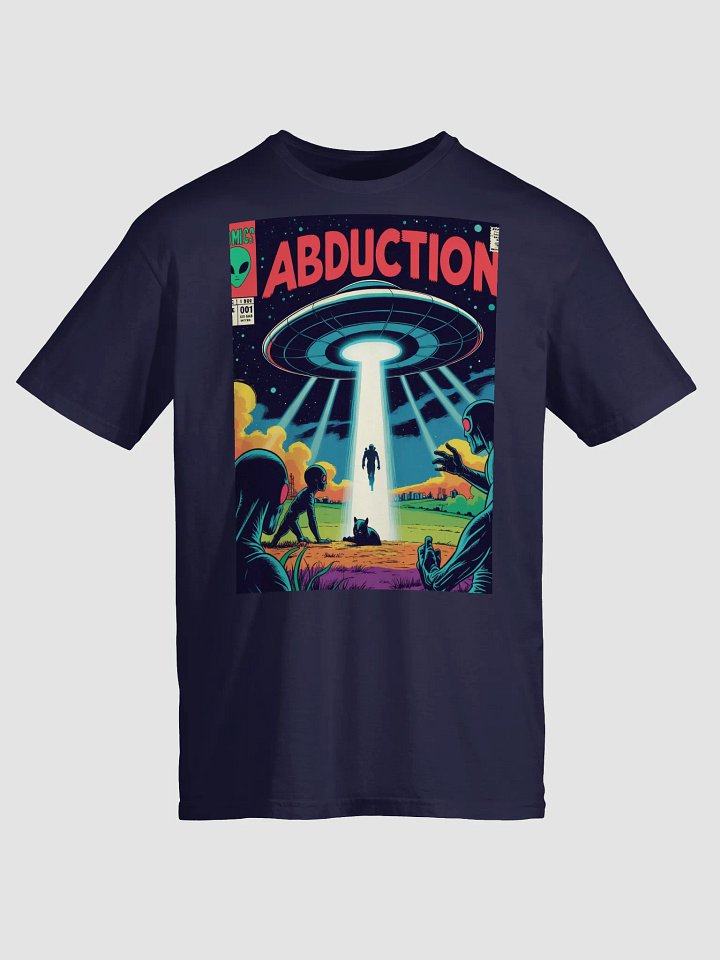 1970s Sci-Fi Comic T-Shirt – Retro Alien Abduction Art product image (3)