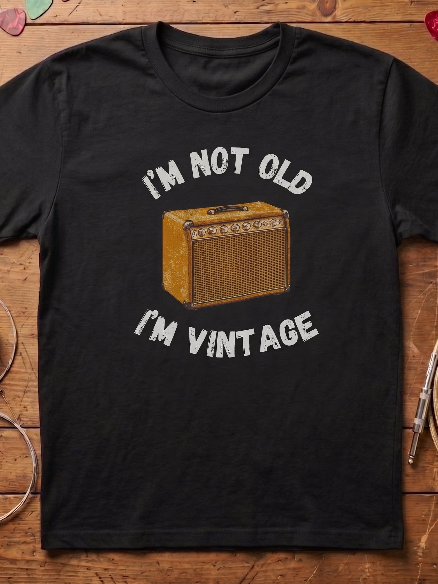 I'm not old, I'm vintage - funny guitar t-shirt product image (1)