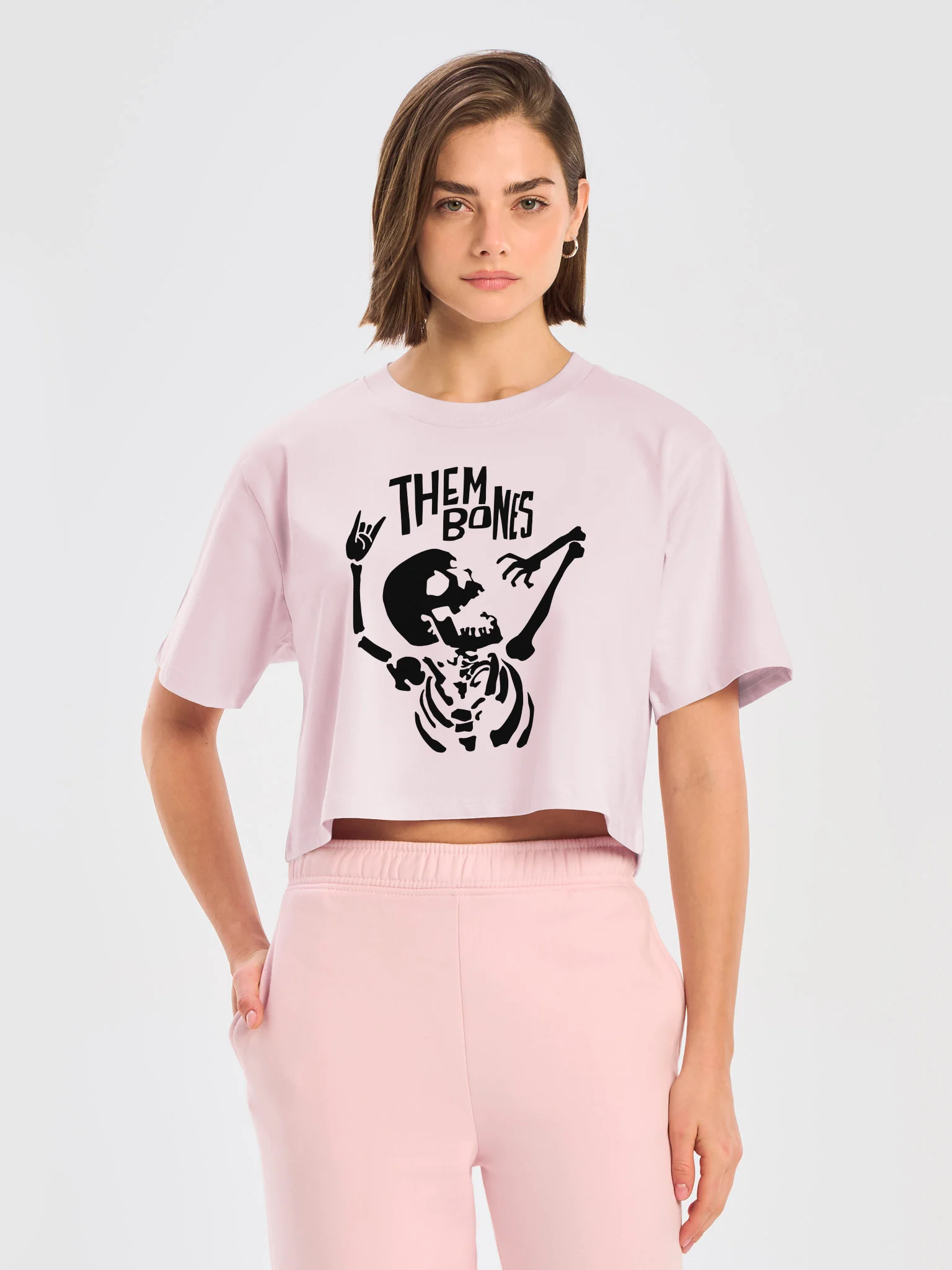 “Them Bones” Band Logo Crop Top, Light product image (5)