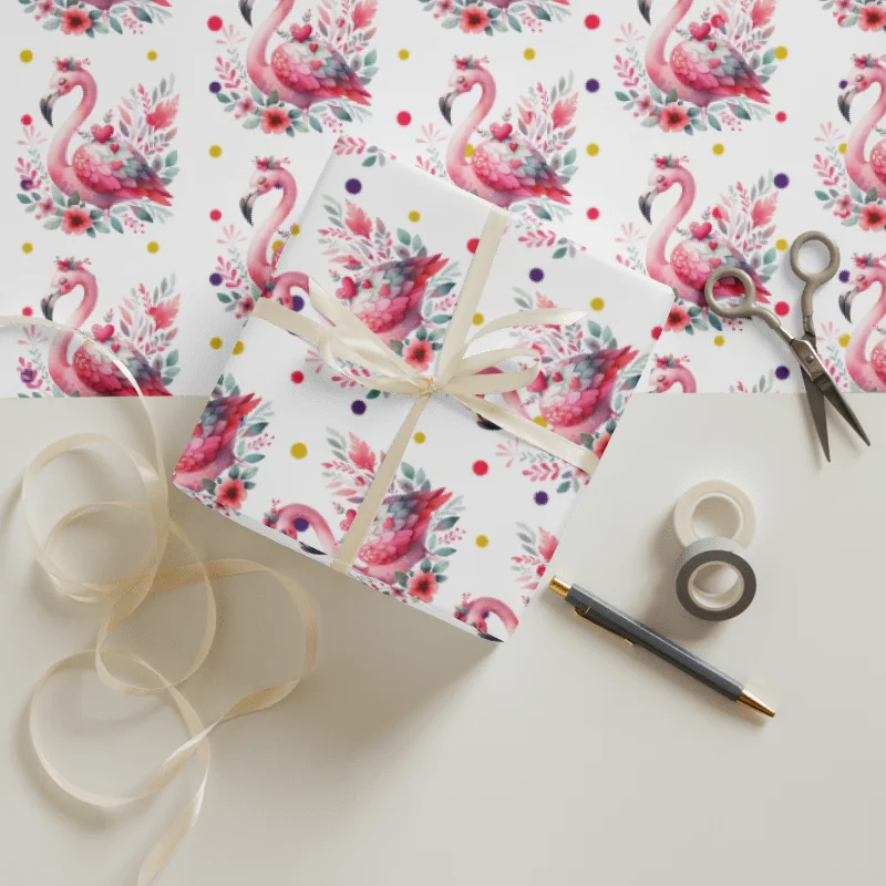 Flamingo Pattern Wrapping Paper Sheets (3) product image (3)