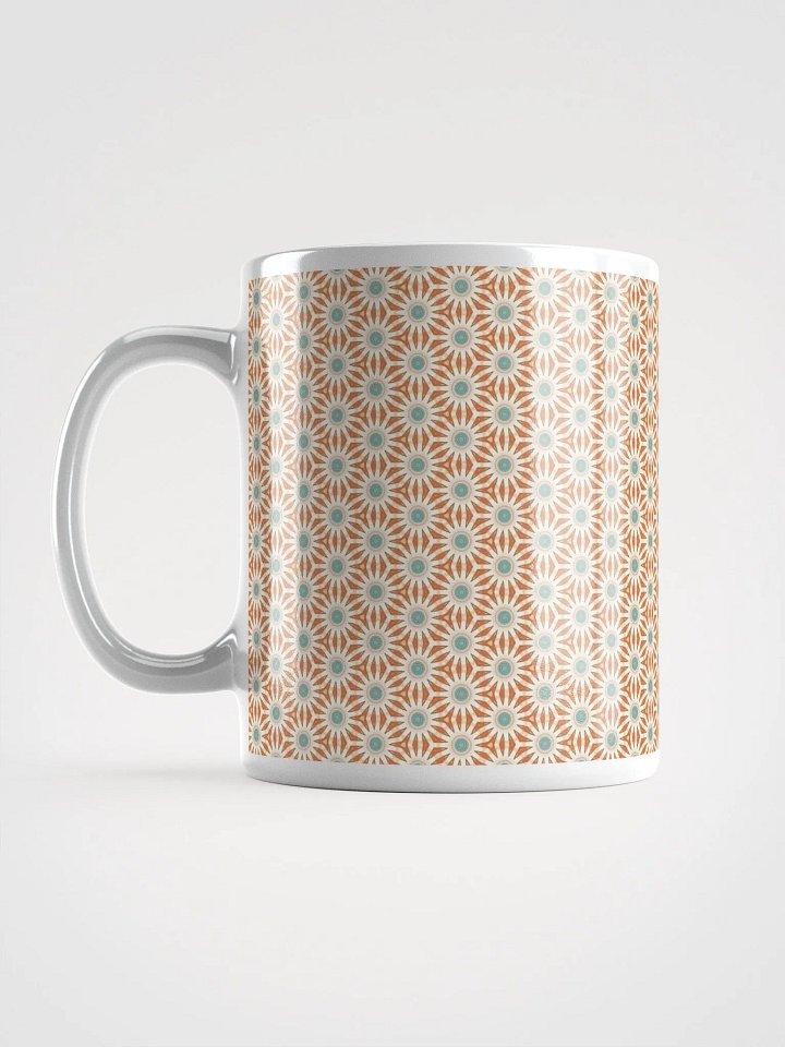 Orange Turquoise & Cream Floral Ceramic Mug product image (1)