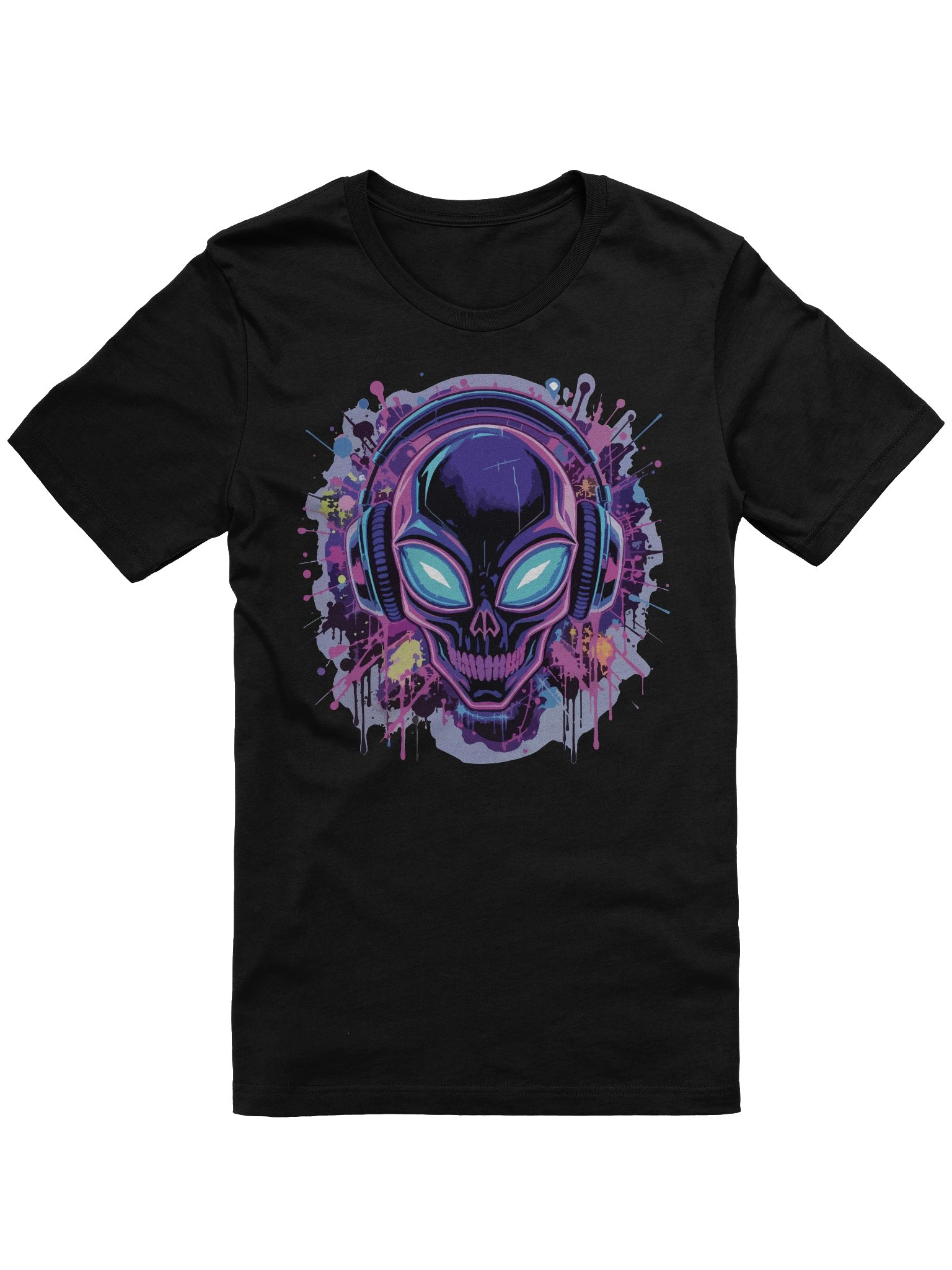 Galactic Groove Alien Head T-Shirt - Unisex T-Shirt – Premium Printed T-Shirt for Everyday Casual & Streetwear product image (1)
