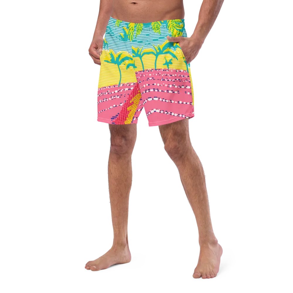 Neon Tropical Paradise All-Over Swim Trunks product image (12)