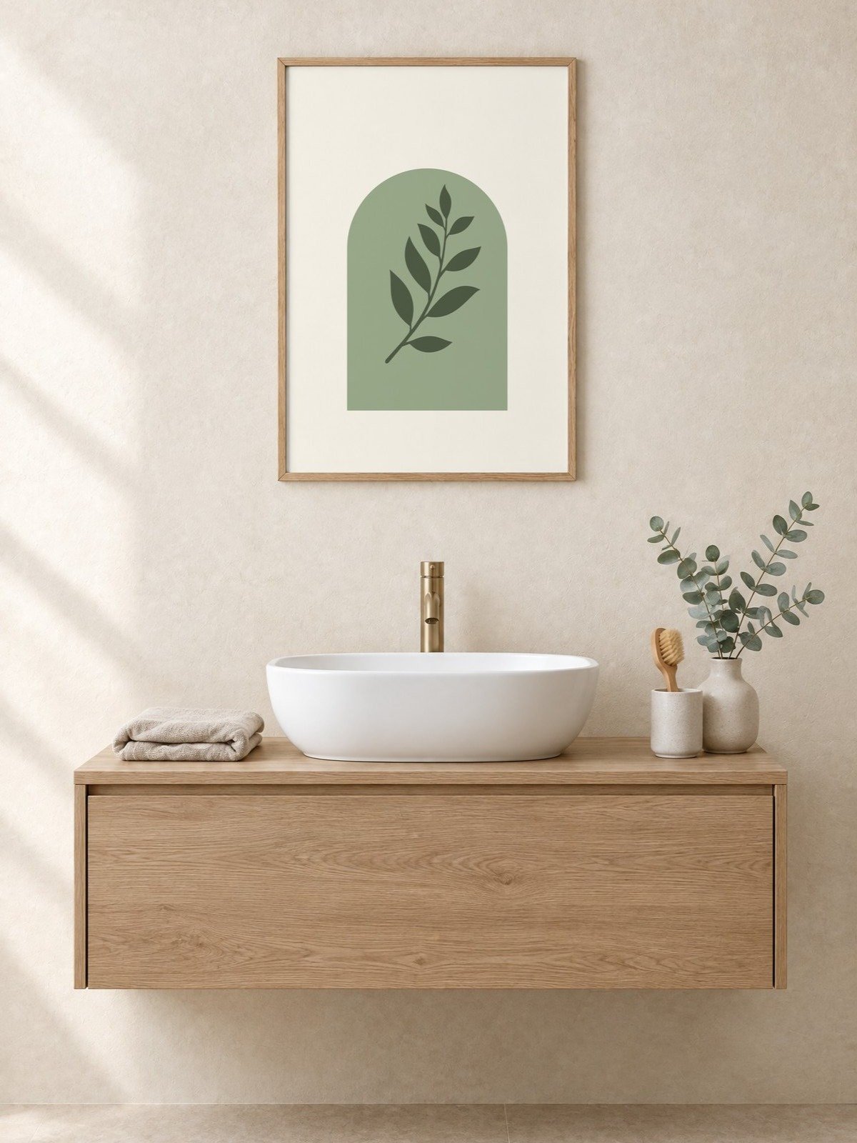 Sage Green Botanical Arch Print | Bathroom Wall Art product image (1)