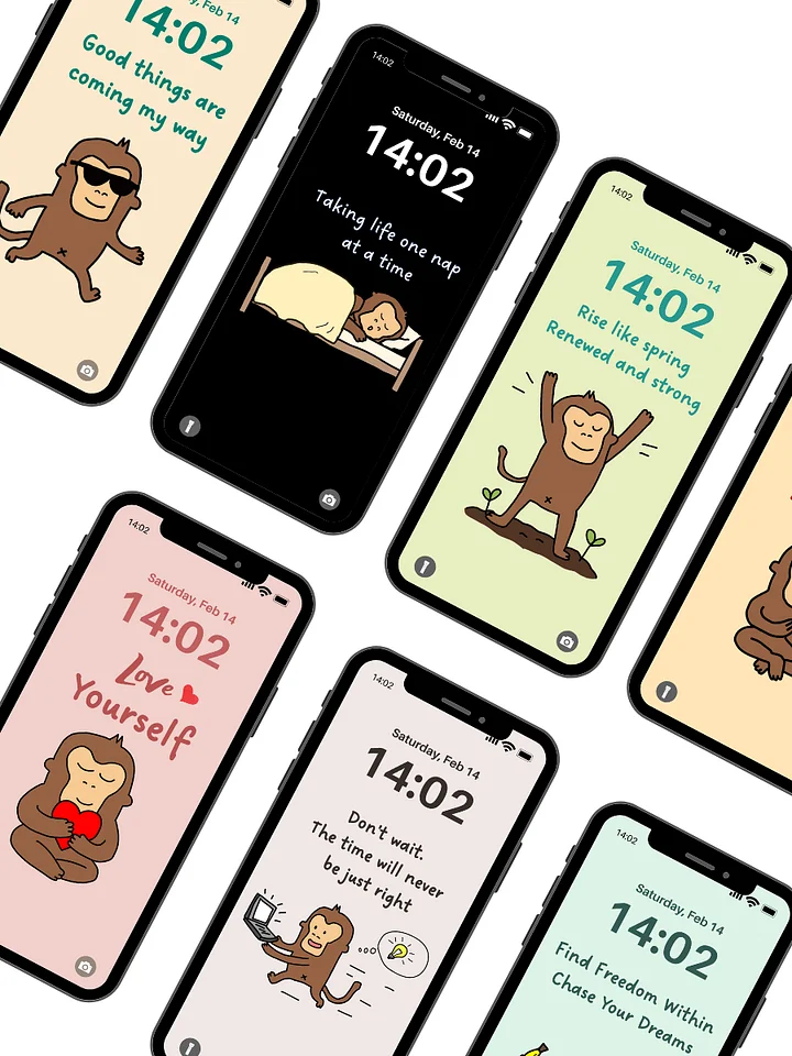 Phone Wallpapers: Monthly Messages by Monkey (12-Pack) product image (1)