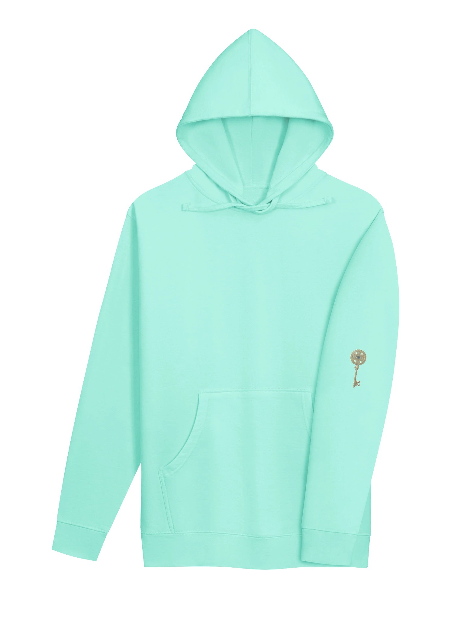 The Gatekeeper’s Key – Mint Reverse Edition (Back + Left Sleeve Print) | Unisex Midweight Hoodie product image (4)