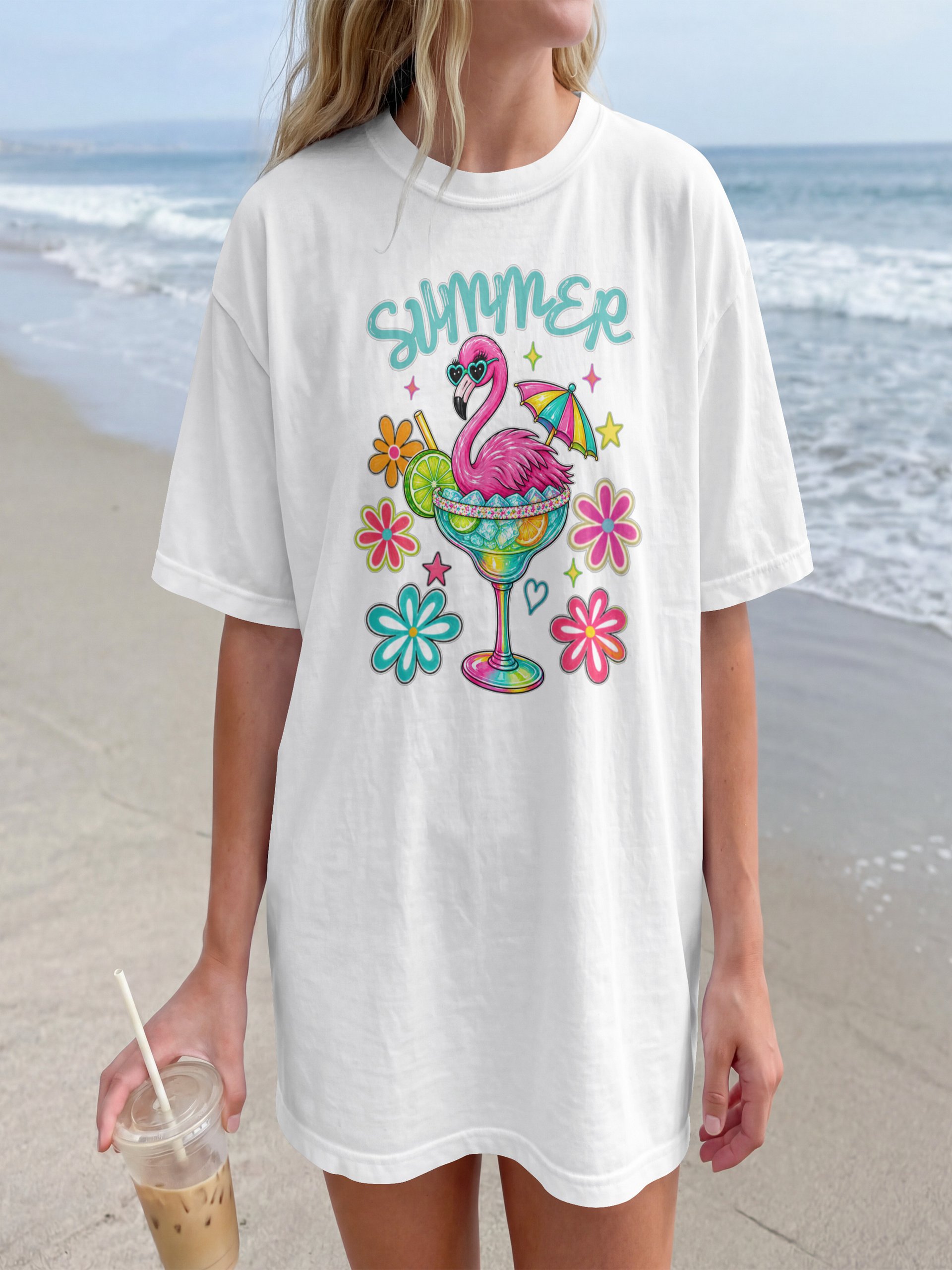 Summer Flamingo Margarita Tee product image (1)