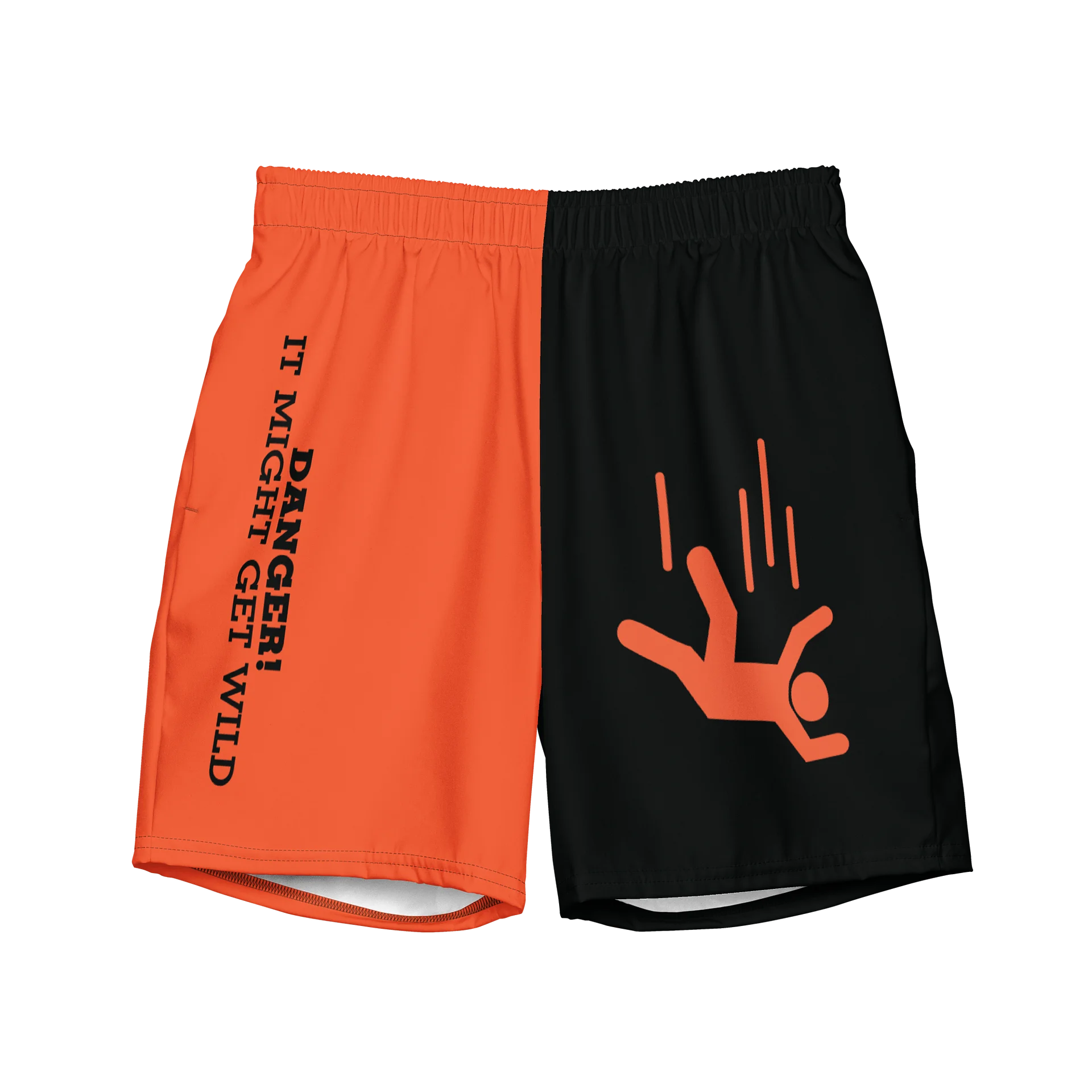 DANGER! - Black/Orange Swim Trunks product image (1)