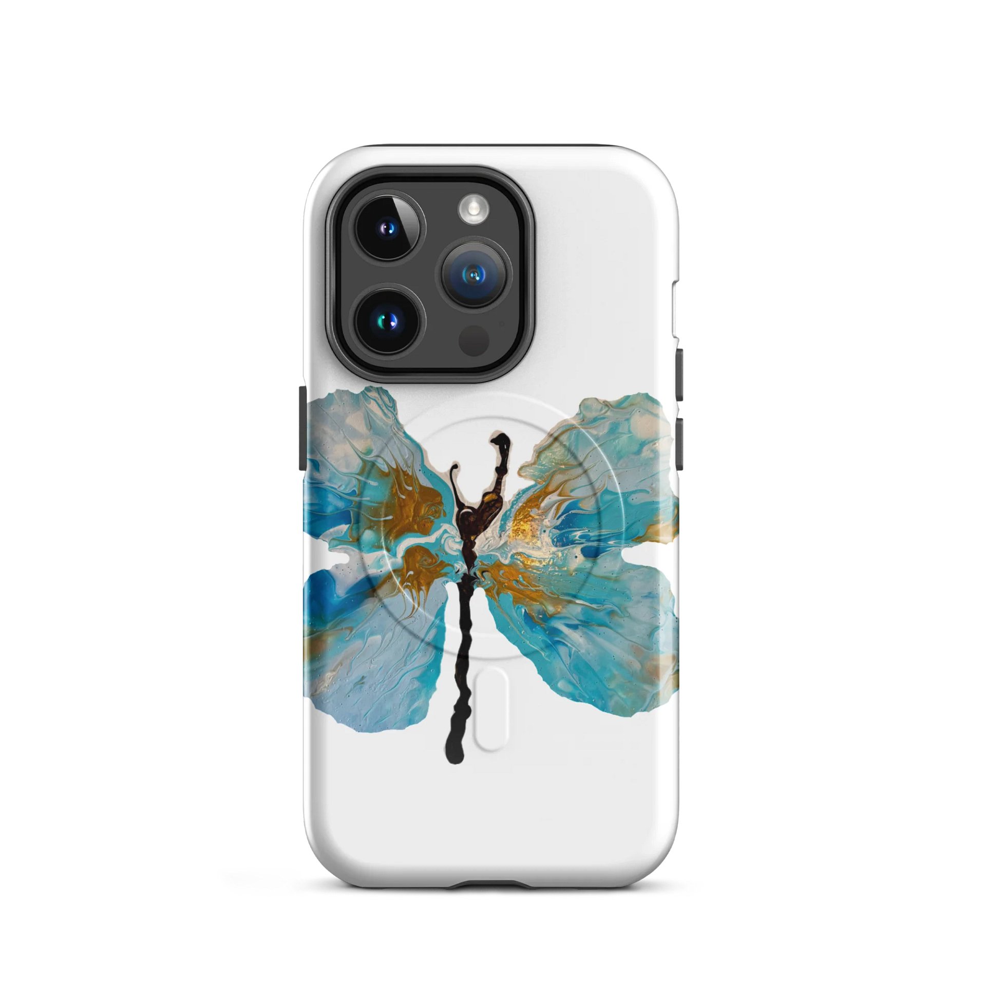 Gold and Blue Butterfly iPhone® Case MagSafe® product image (2)