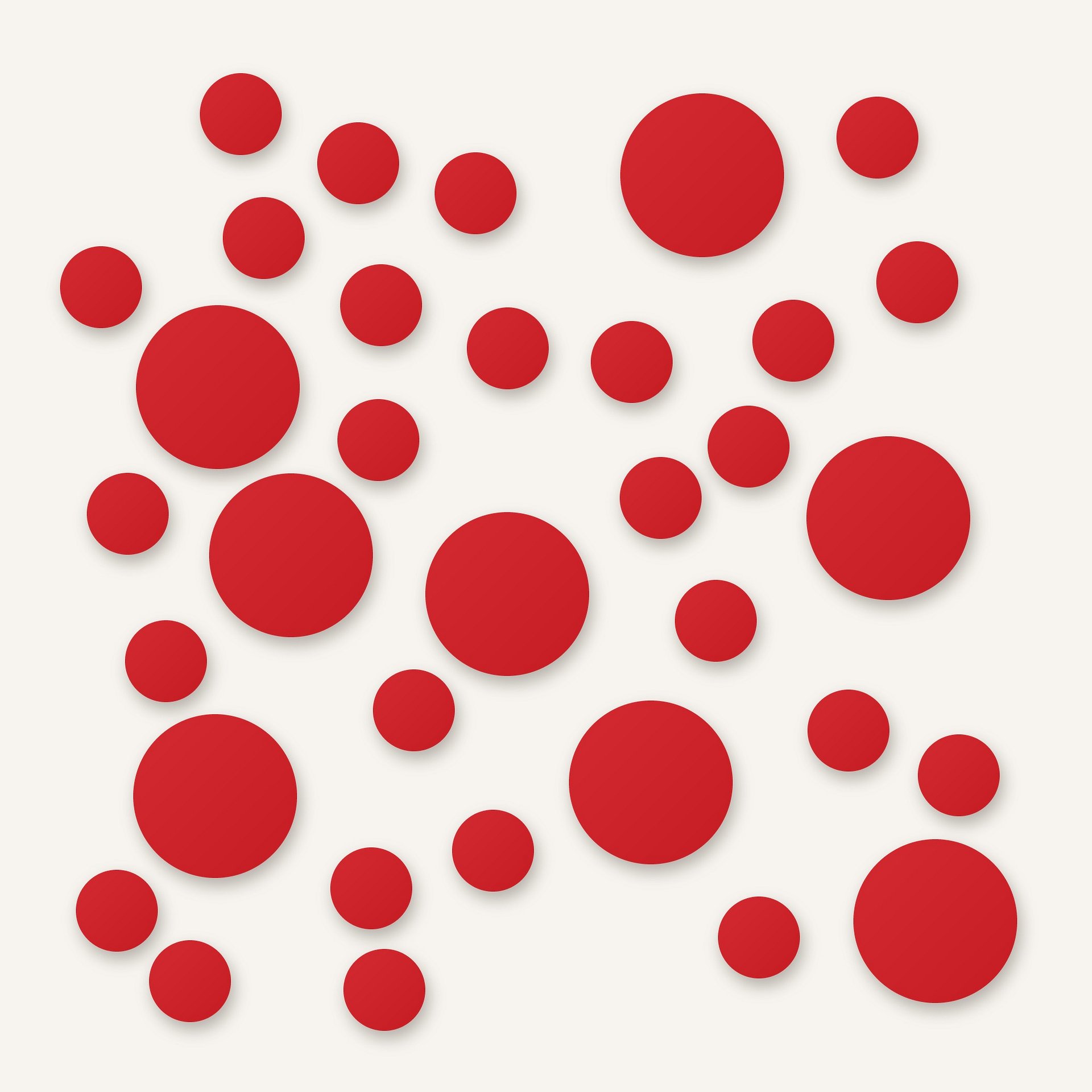Red Polka Dot Wall Decals, 2" and 4" Vinyl Circle Stickers, Removable Dot Decals for Nursery, Kids Room, Playroom product image (1)