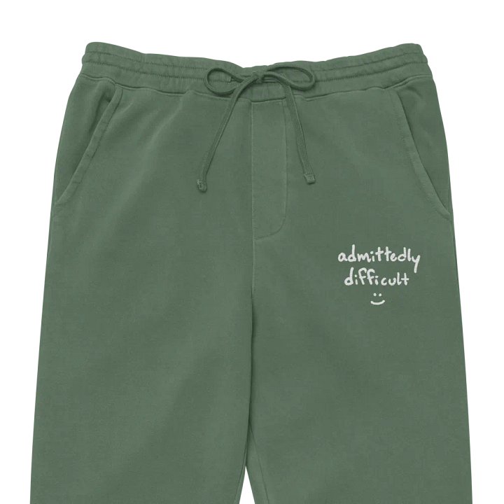 admittedly difficulty (white thread) pigment dyed sweatpants product image (2)