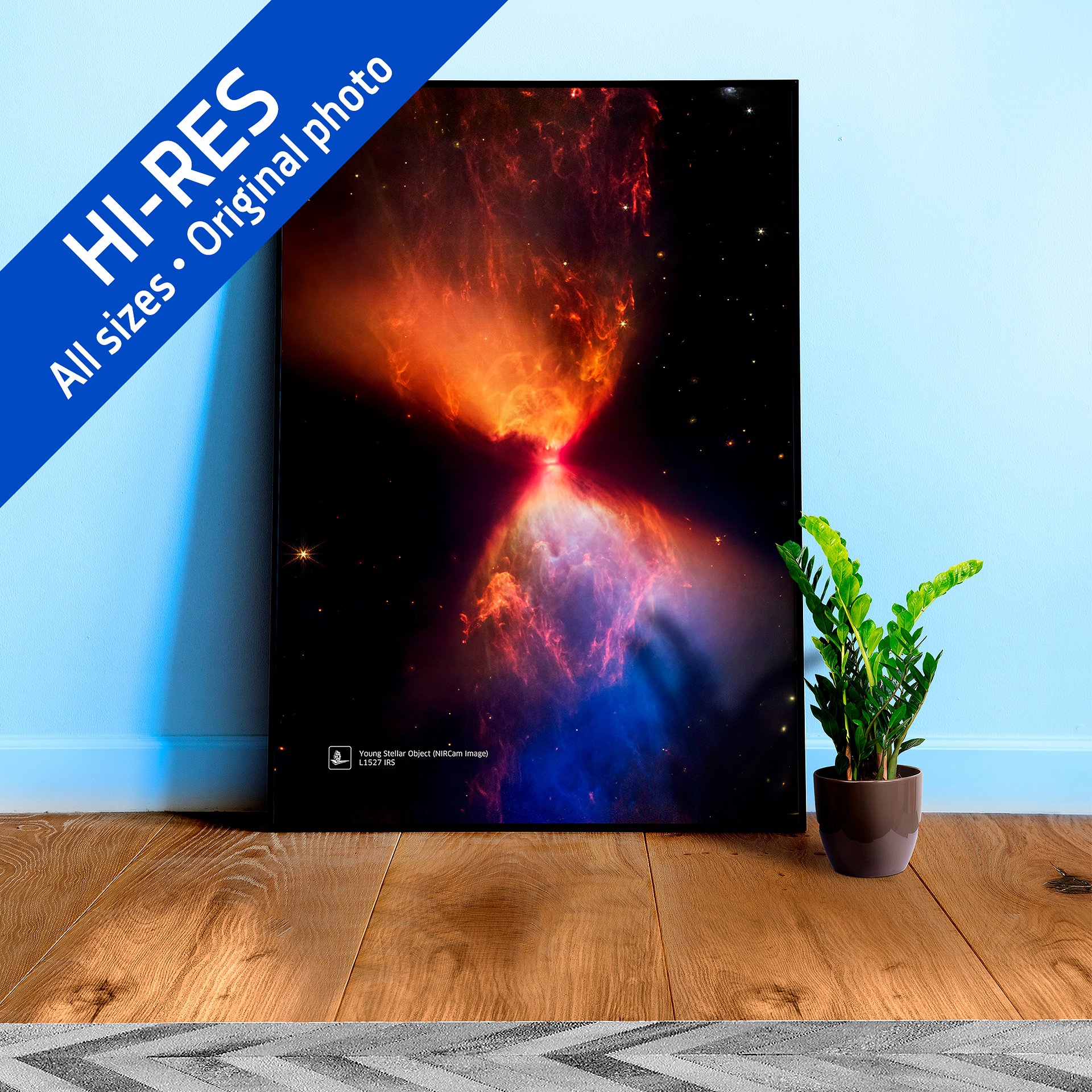 JWST Young Stellar Object (Fiery Hourglass), L1527 (James Webb/JWST) — space poster, science poster product image (1)