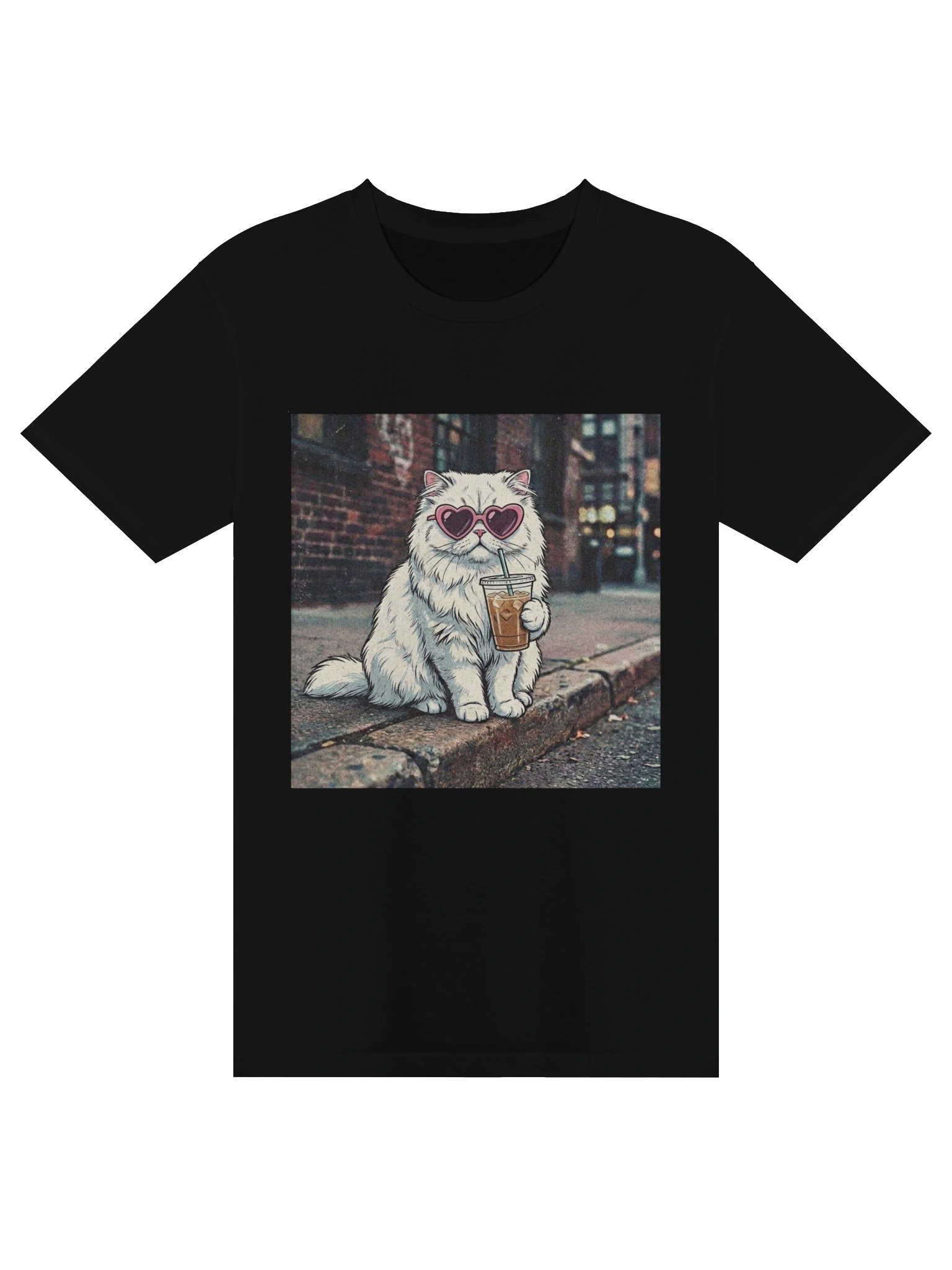 Persian Cat Comfort Colors Shirt, Iced Coffee Cat Mom T-shirt product image (3)