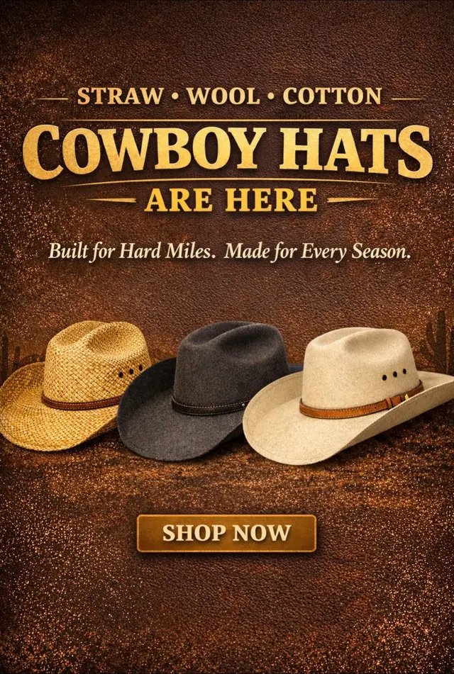Faith. Grit. Hard Miles. 🤠 Shop the latest cowboy hats & western collections now. Link in bio.  #westernstyle #cowboyhat #faithdriven 