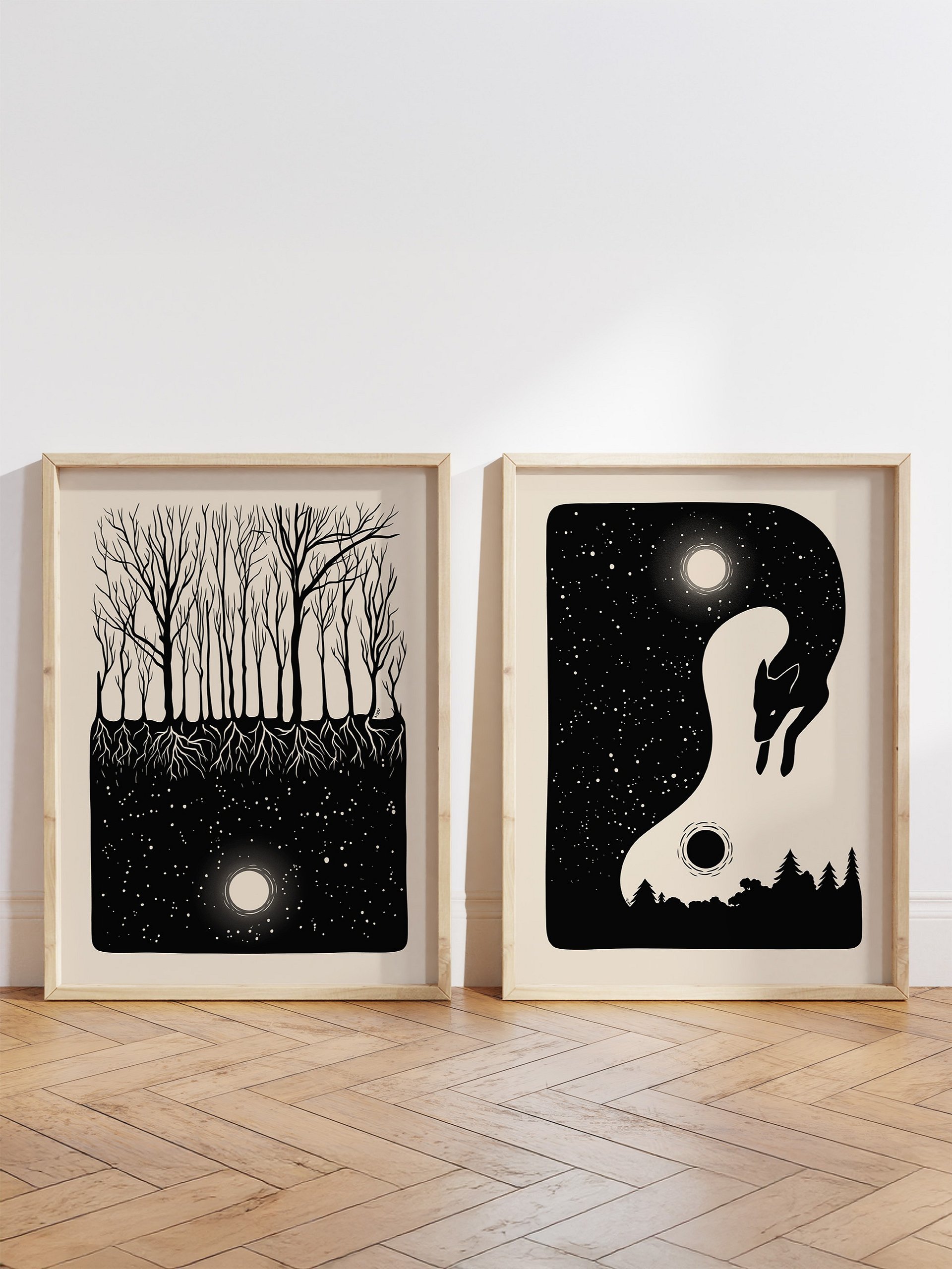 Sköll and Forest Night Print Set of 2 product image (1)