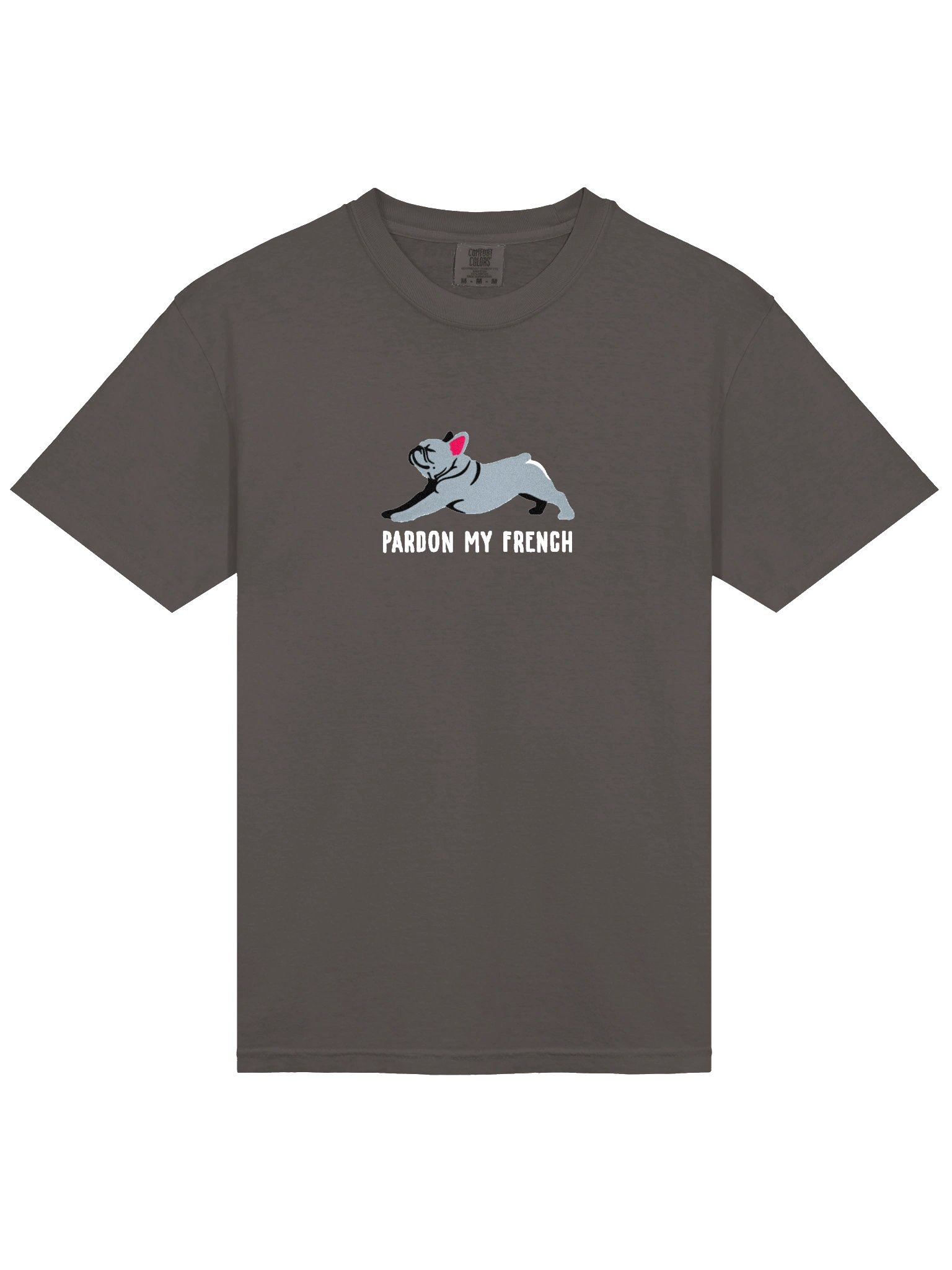 Pardon My French T-Shirt(Embroidered) of a French Bulldog(Blue) product image (6)