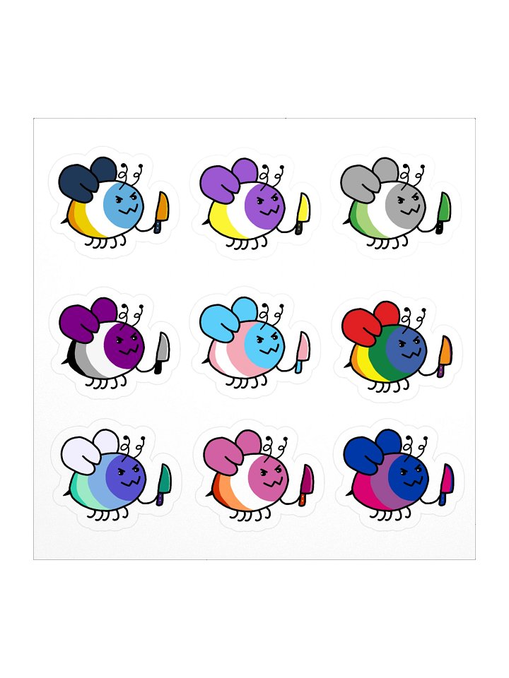Pride Flag Bee Stickers product image (1)