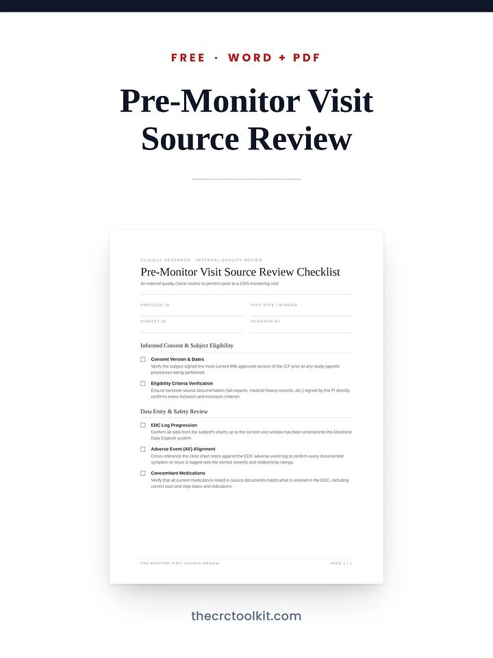 Free Pre-Monitor Source Review Checklist product image (1)