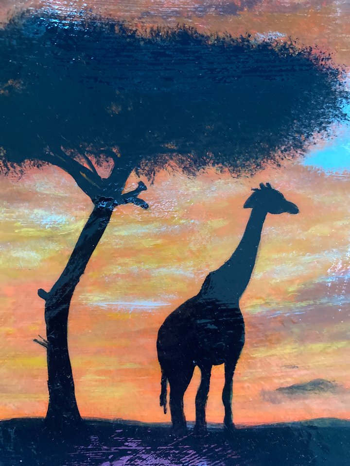 Dusk on the Savanna – Original Acrylic African Sunset Painting product image (2)