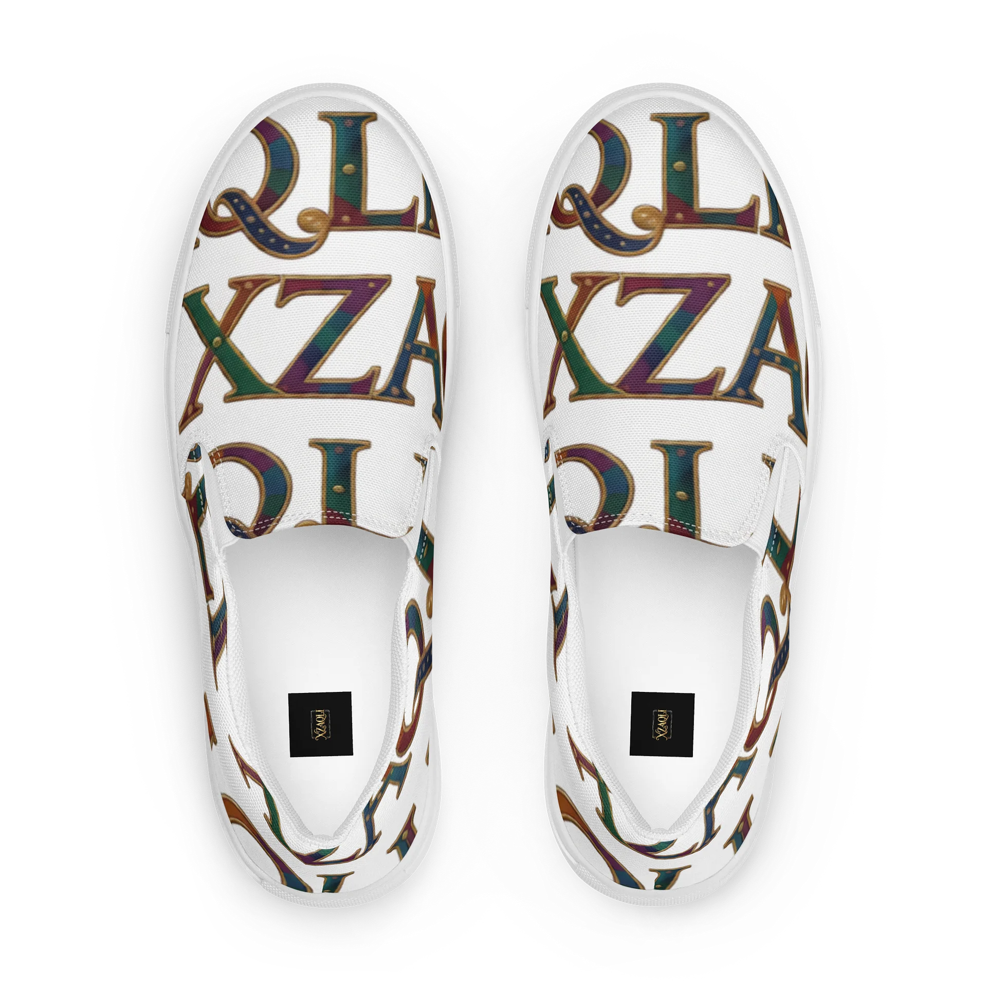XZAQLI Monogram Men's Canvas Slip-On (White) product image (4)