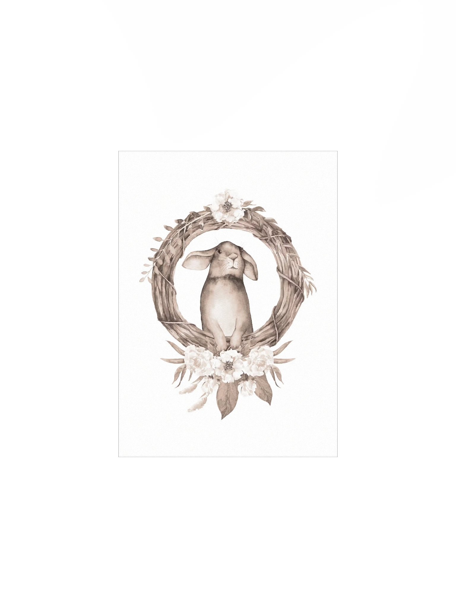 Rabbit in Wood Wreath Sepia product image (3)