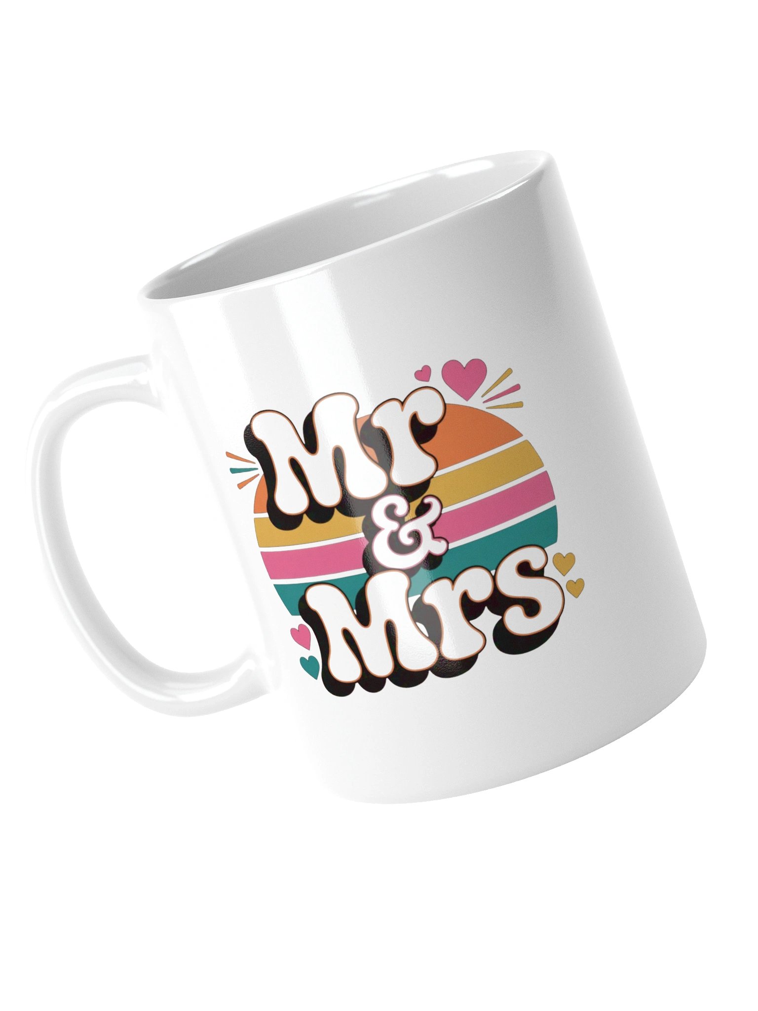 Retro Mr & Mrs Sunset Hearts Coffee Mug product image (13)