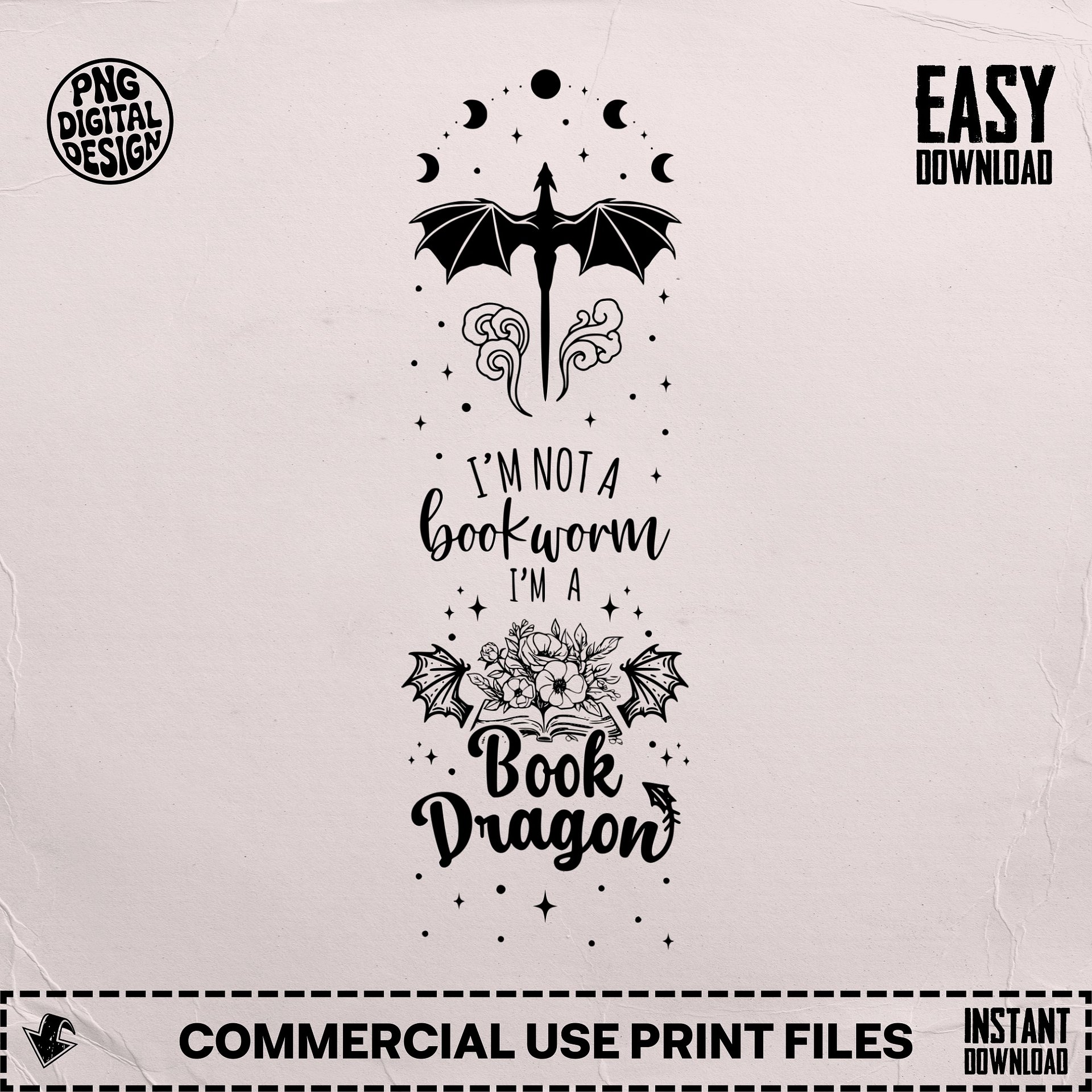 Not A Bookworm Book Dragon Bookmark SVG, Romantasy Smut Bookish Fantasy Romance Lover, Gift for Sister, Best Friend, Digital Download product image (6)