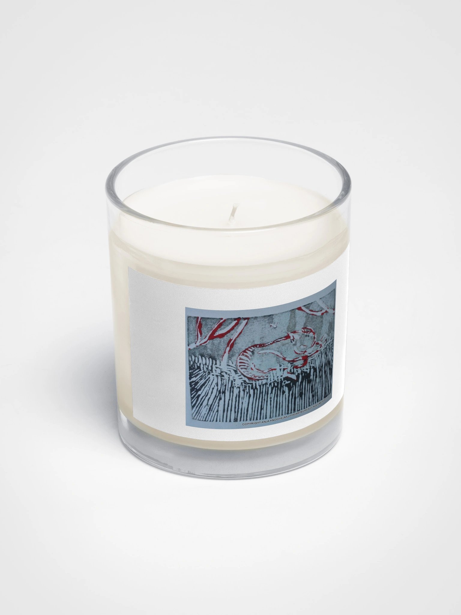 Abstract graphic Art print Soy Wax Candle "the cat is in the garden" product image (2)
