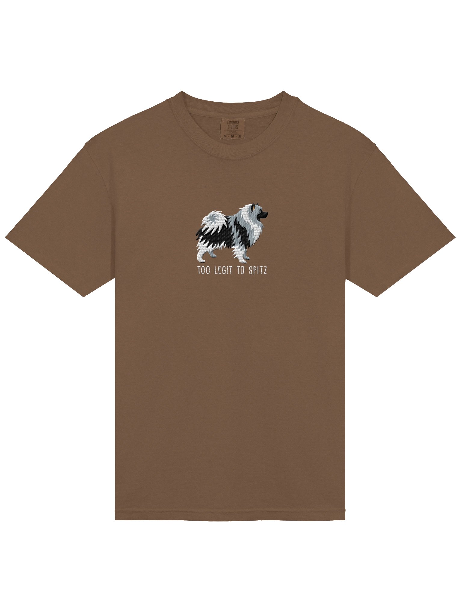 Too Legit to Spitz T-Shirt(Embroidered) of a Keeshond(Black & White) product image (6)