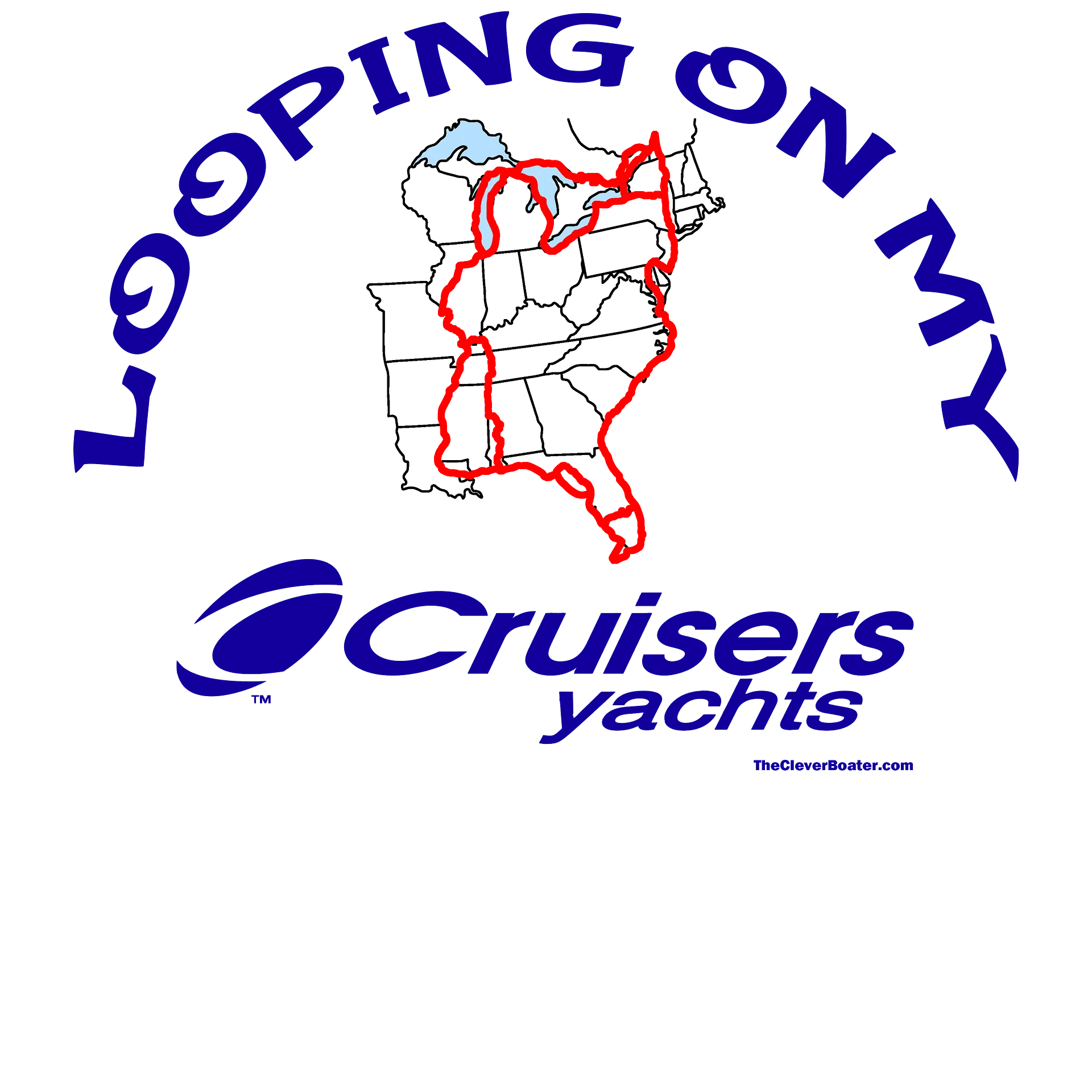 Looping On My Cruisers Yachts - T-Shirt - Light Shirt w/Blue Logo product image (5)