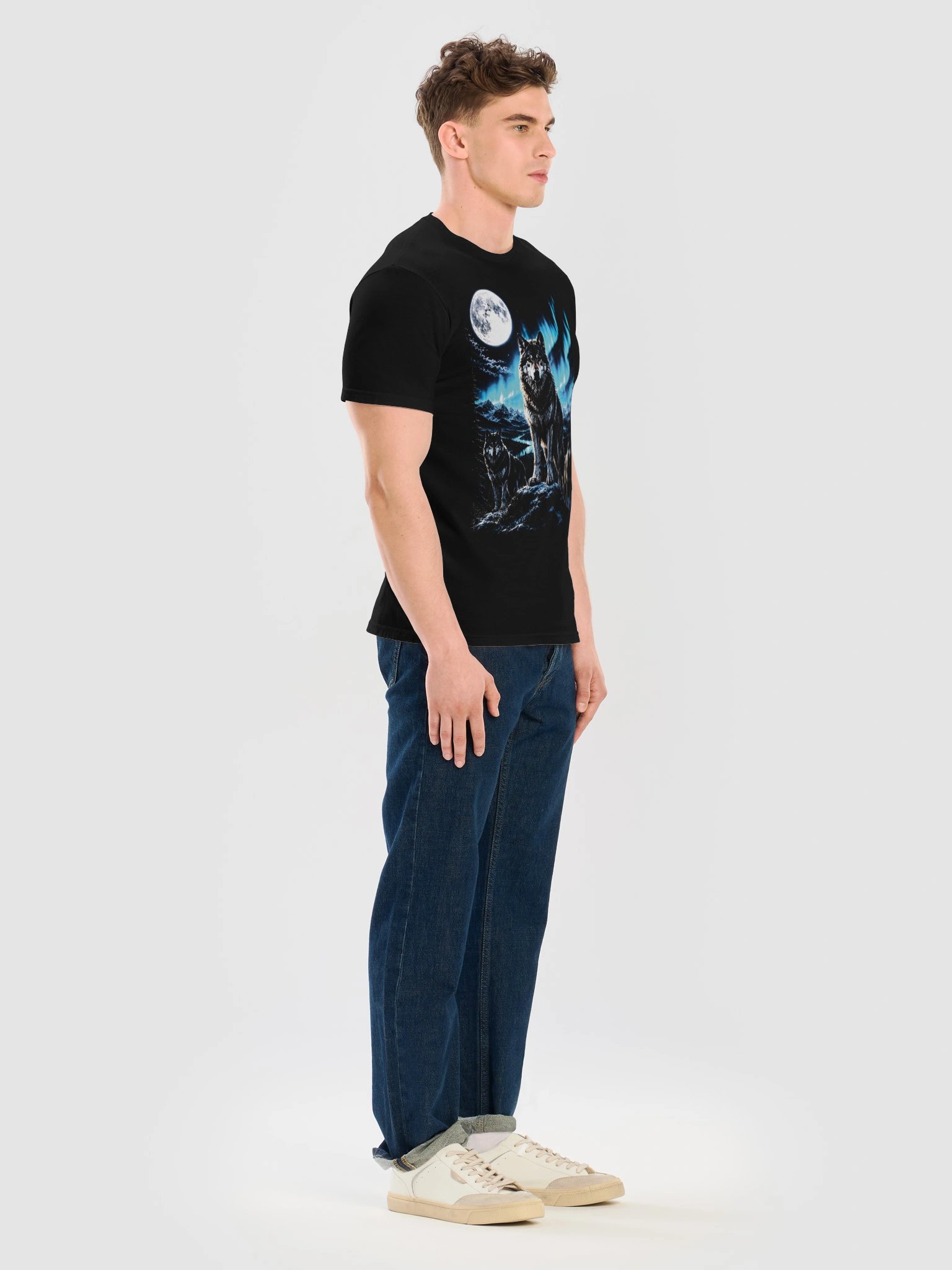 Gray Wolf Howling Moon Tshirt | Legendary Wildlife Shirt product image (8)