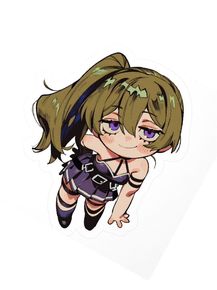 Green Haired Taunting Girl Chibi Sticker product image (2)