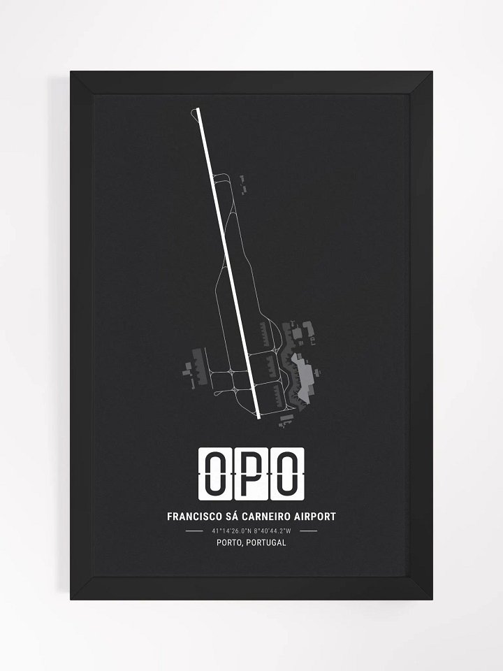 Framed Airport OPO Premium Map On Matt Paper product image (1)