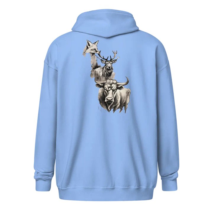 Trifecta Vixen Stag and Bull back print zip front hoodie product image (3)
