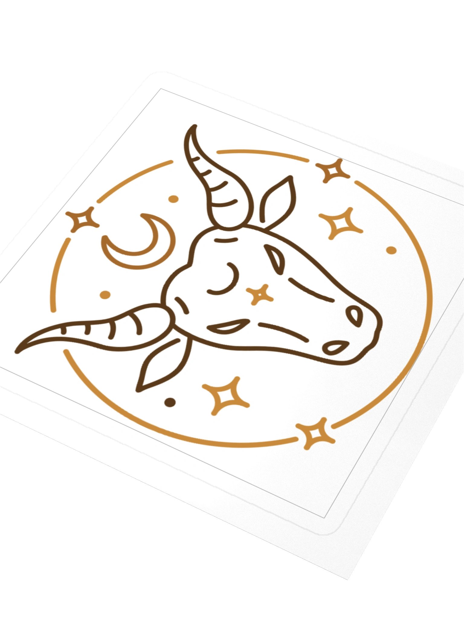 Taurus Zodiac Sticker — Abstract Horned Crest Design product image (3)