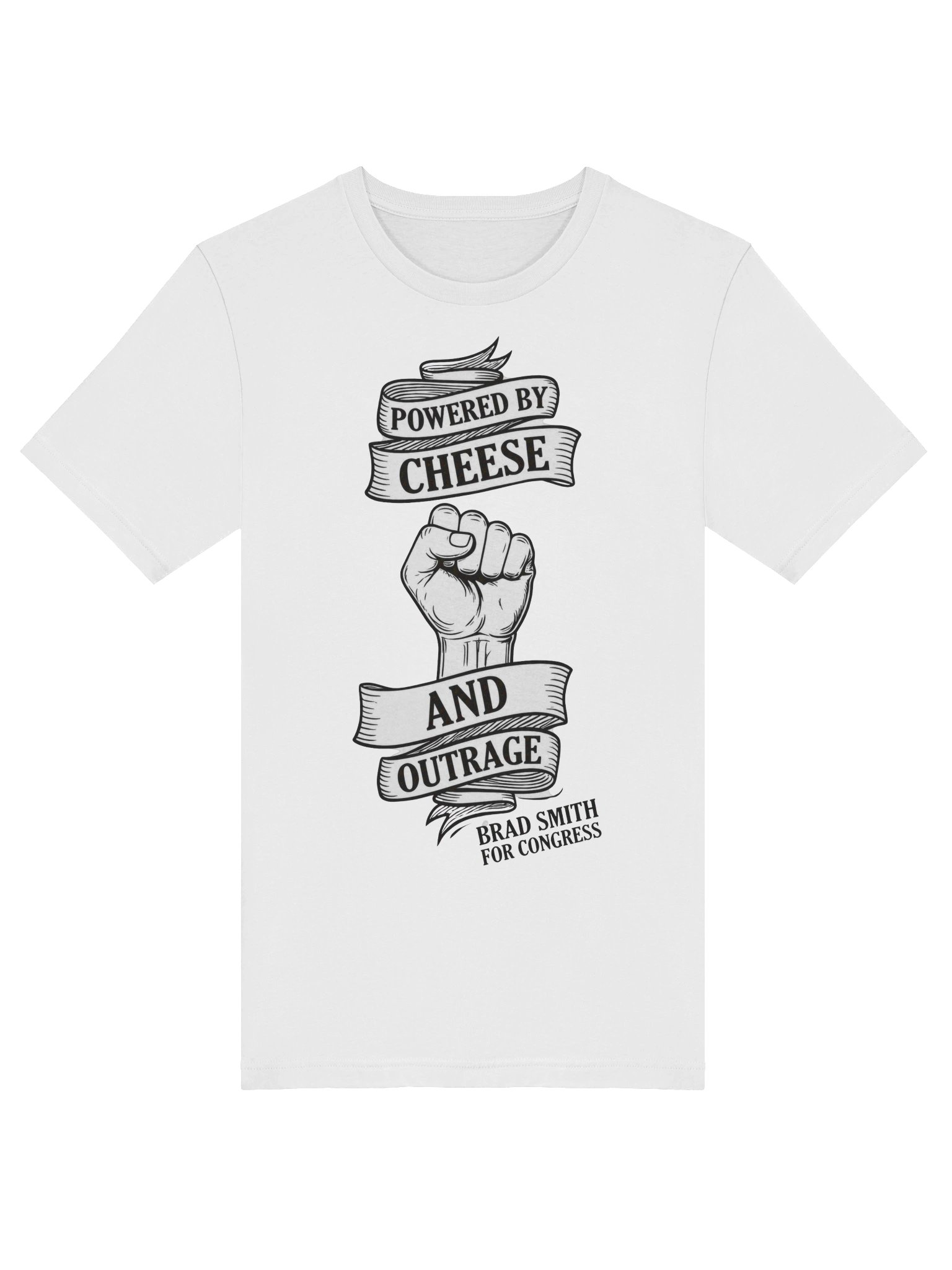 Retro Powered by Cheese and Outrage Tee product image (5)