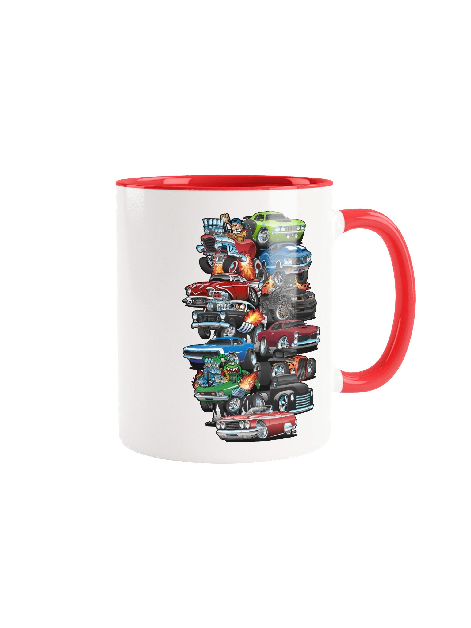 Car Madness! Muscle Cars, Classic Cars and Hotrods Cartoon Coffee Mug product image (1)