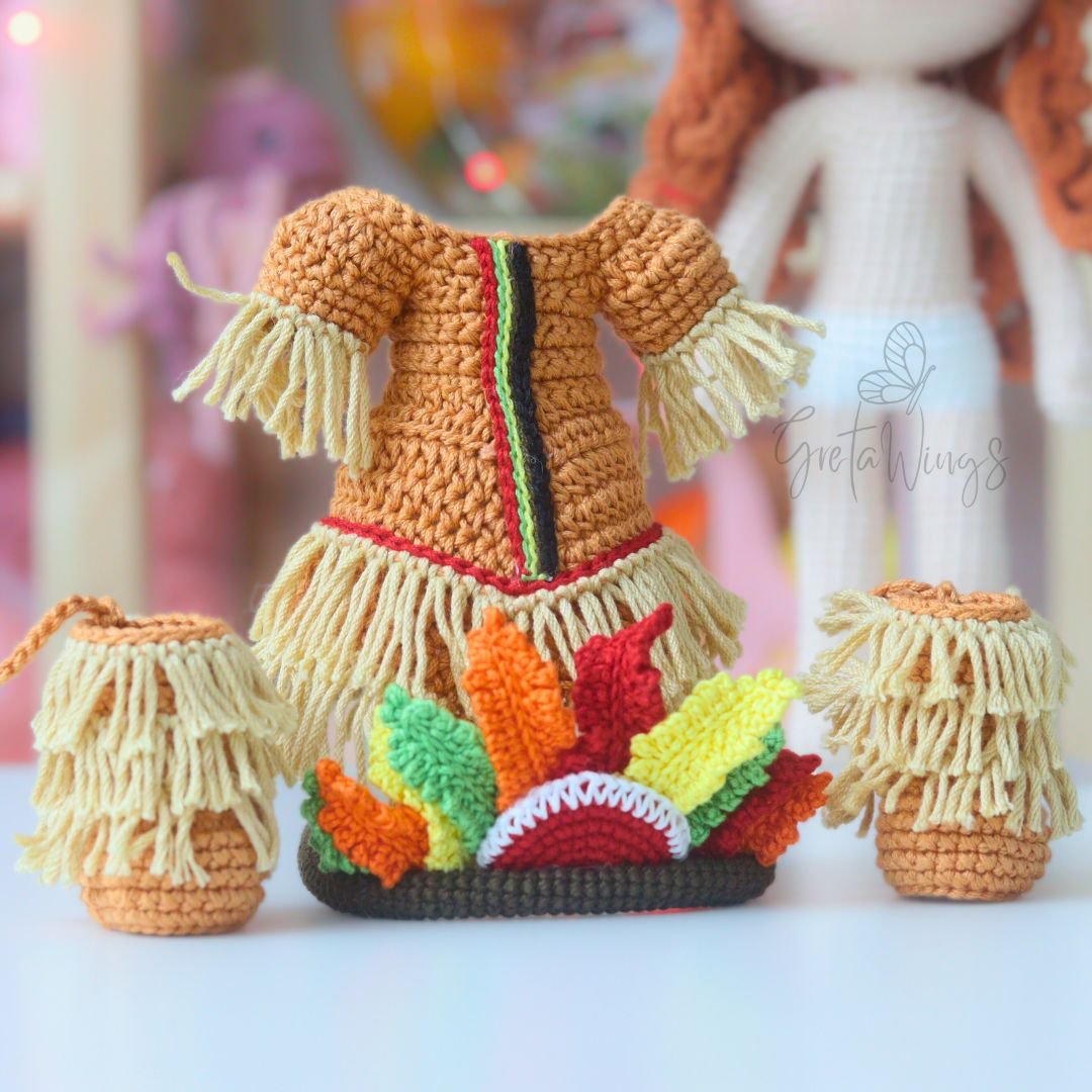 Patrón PDF de Muñeca Amigurumi Niña Nativa Americana – Tutorial de Crochet (Descarga Instantánea) product image (3)