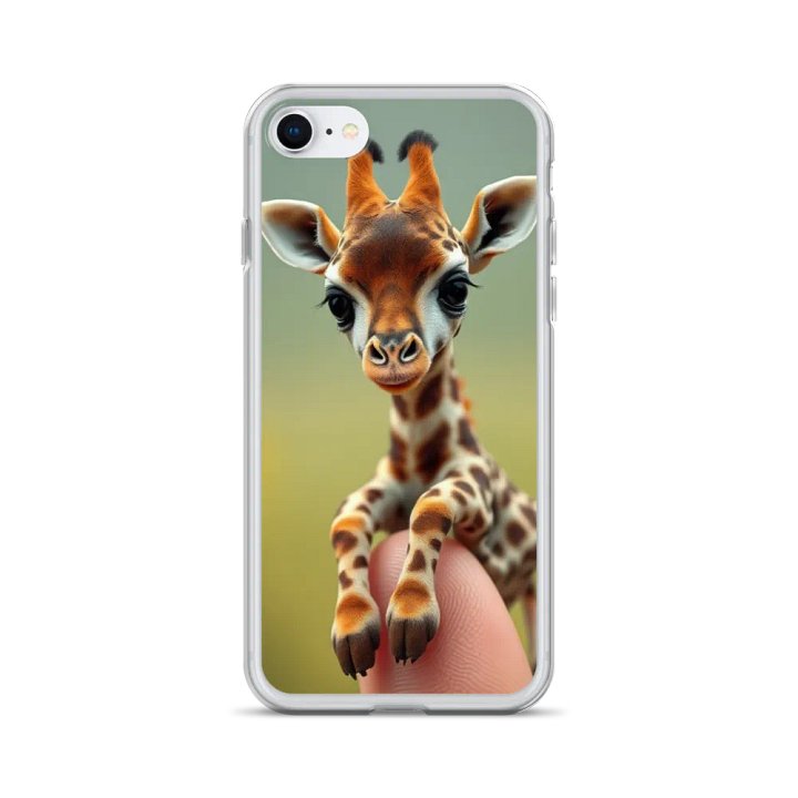 Miniature Giraffe on a Finger Clear iPhone Case product image (24)