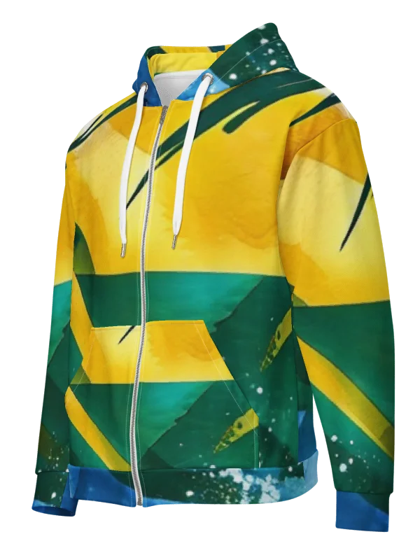 CaribbeanApples - St. Vincent and the Grenadines - SVG Abstract Diplomat Print | Unisex Zip Hoodie product image (1)