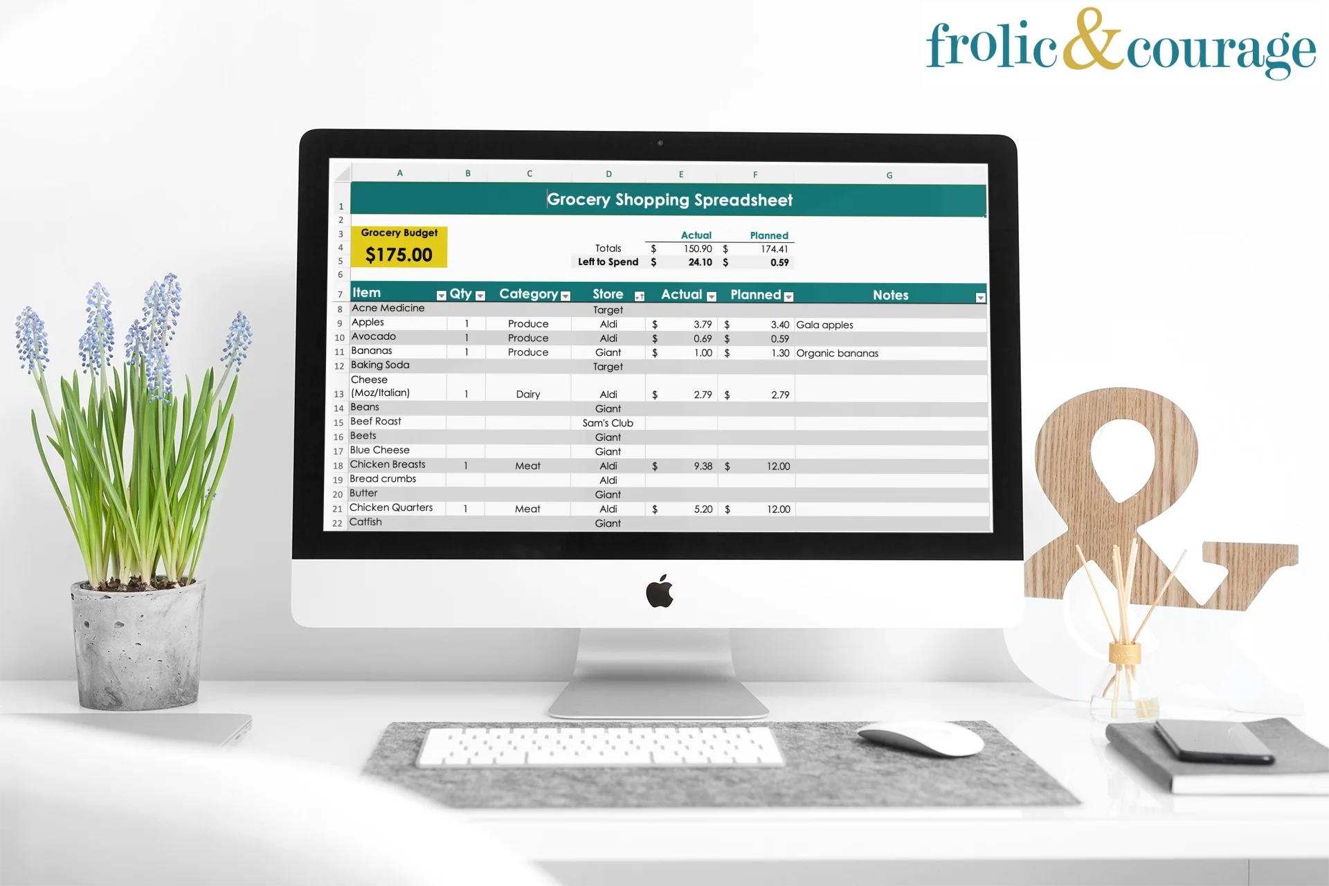 Grocery Budget & Shopping List Excel Spreadsheet Template product image (9)