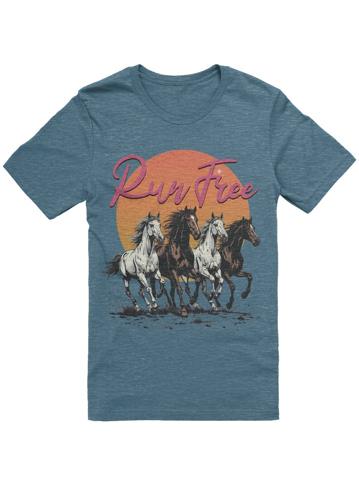 The "Run Free" Retro Horses Bella T-Shirt product image (30)