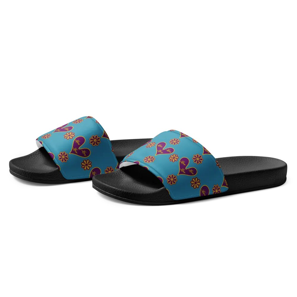 Ladies Blue Love Slides product image (1)