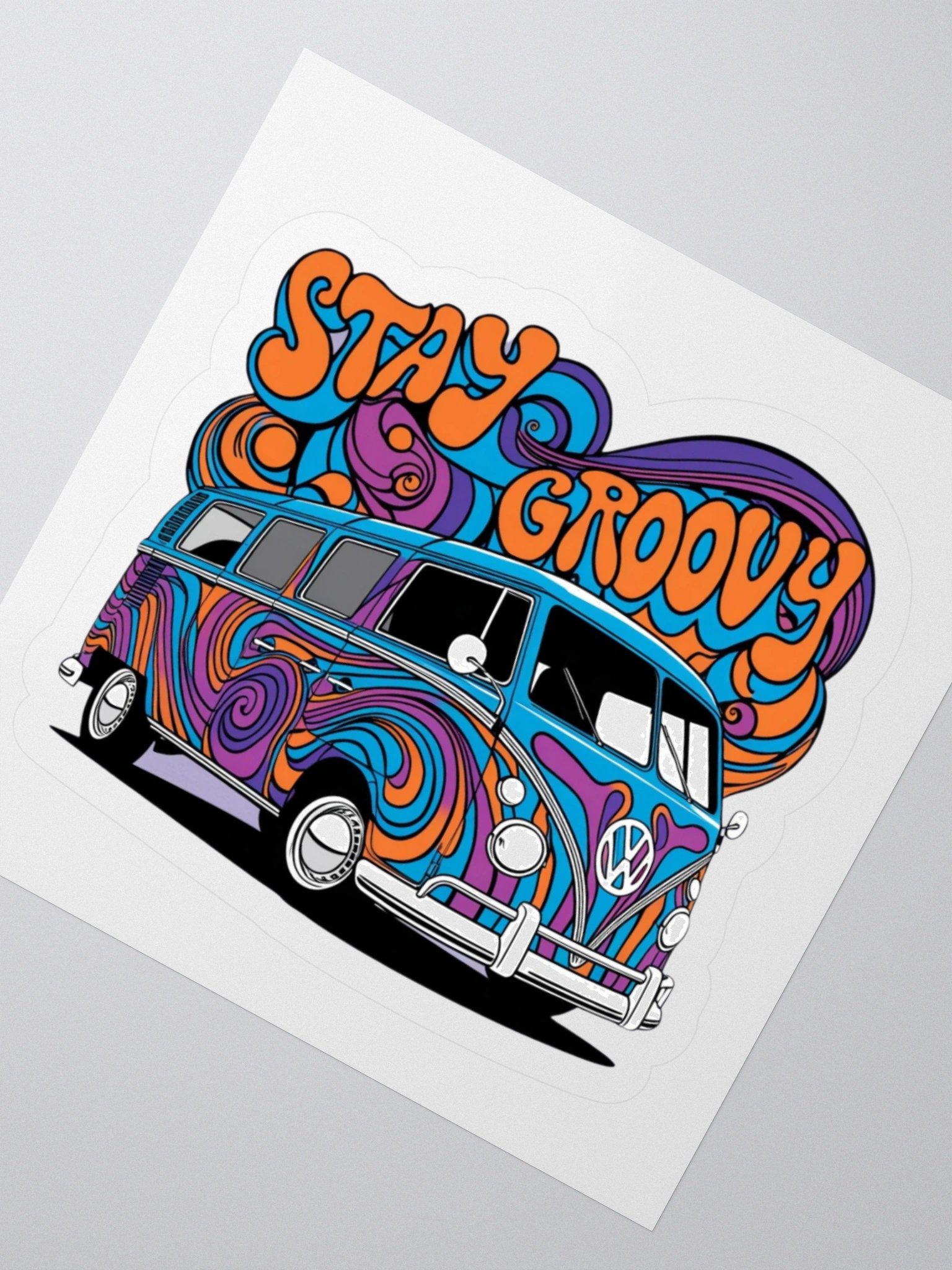Retro Groove Van Kiss Cut Stickers product image (6)