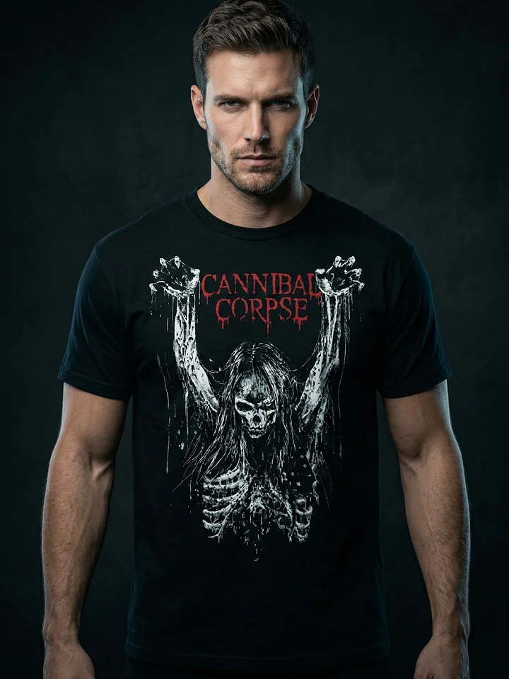 Cannibal Corpse T-Shirt Skeleton Rising Dark Art | Death Metal Graphic Tee Corpsegrinder | Extreme Metal Collector Black Shirt product image (1)