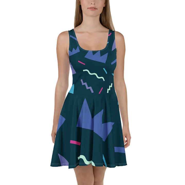 Retro Geometric Allure Skater Dress product image (2)