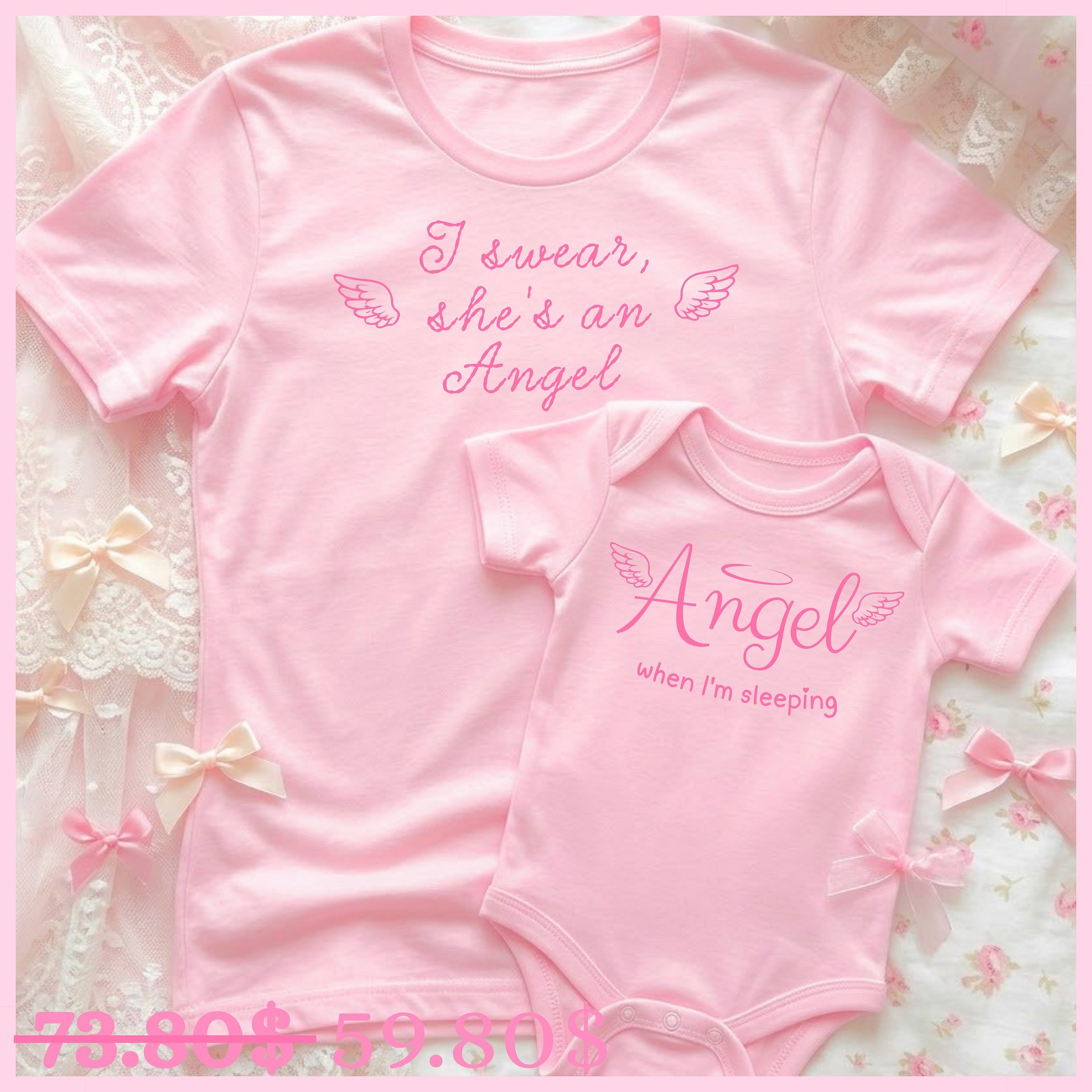 Angel mommy tee + baby onesie product image (1)