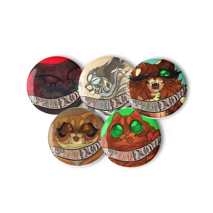 #1 ENJOYER || Fire Family Pins [Set of 5] product image (2)